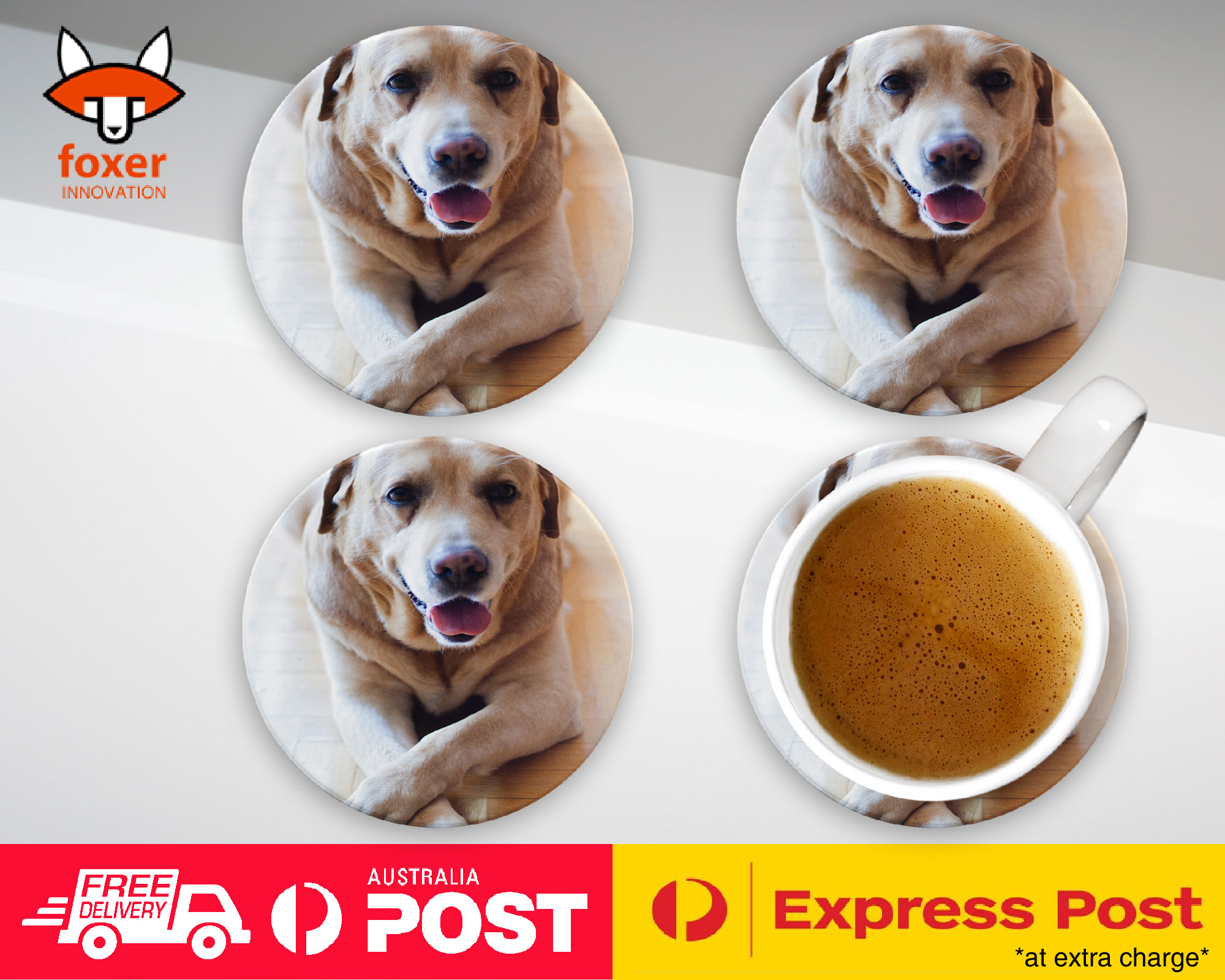 COASTER COFFEE DRINKING MAT|CUTE ADORABLE LABRADOR DOG #23