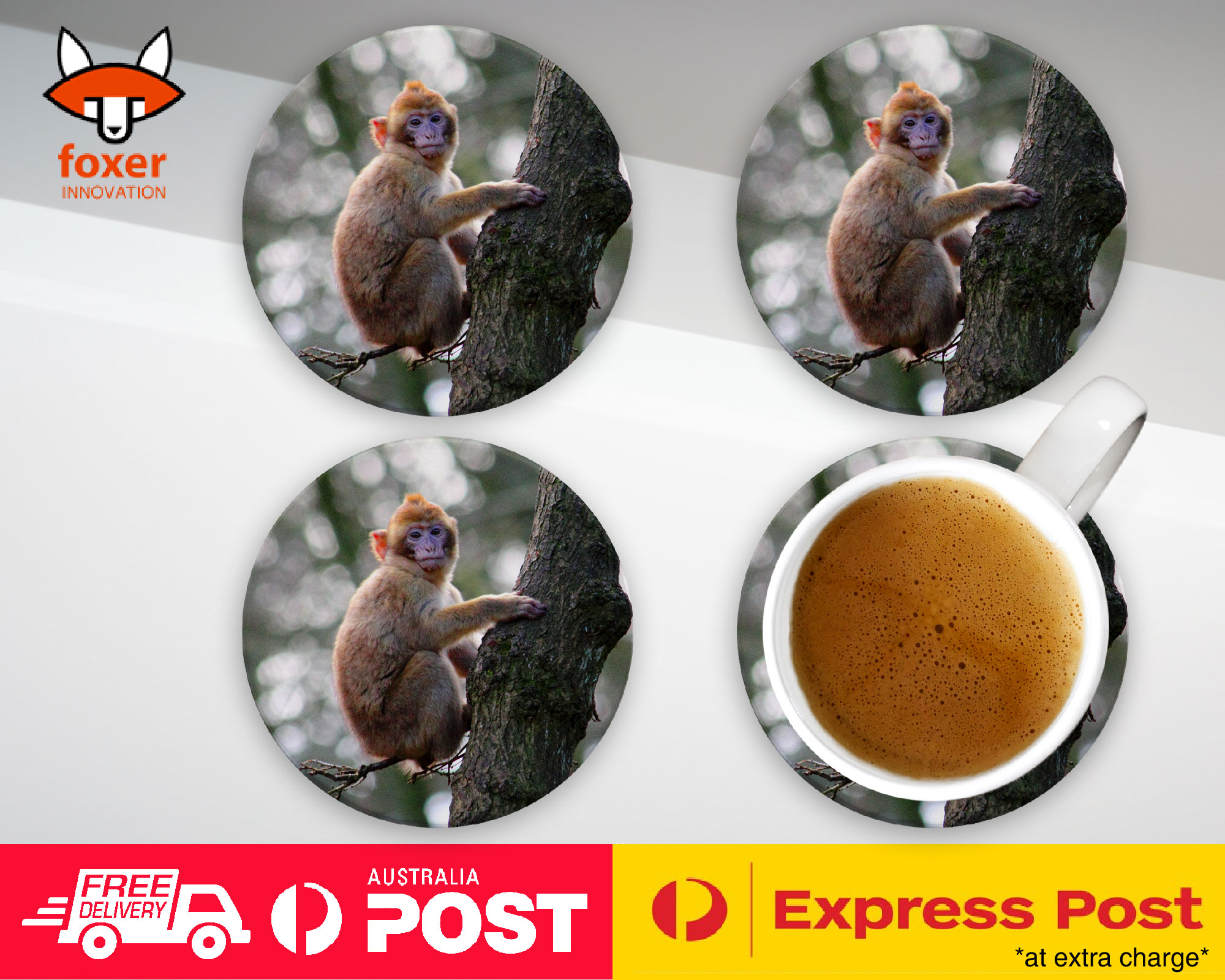 COASTER COFFEE DRINKING MAT|CUTE ADORABLE BROWN MONKEY APE 14