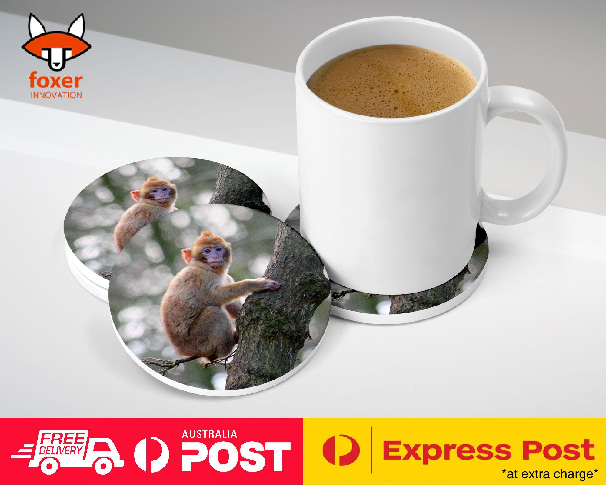 COASTER COFFEE DRINKING MAT|CUTE ADORABLE BROWN MONKEY APE 14