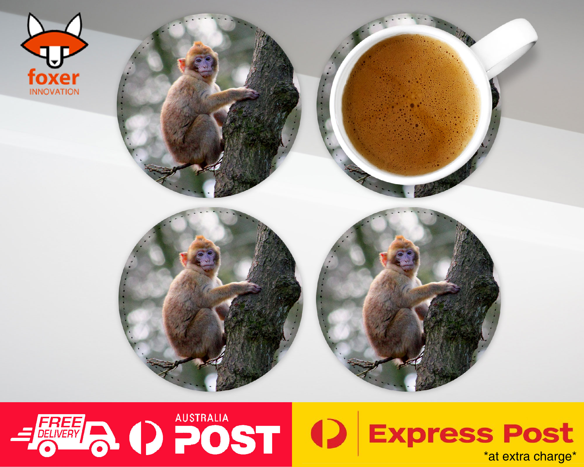 COASTER COFFEE DRINKING MAT|CUTE ADORABLE BROWN MONKEY APE 14