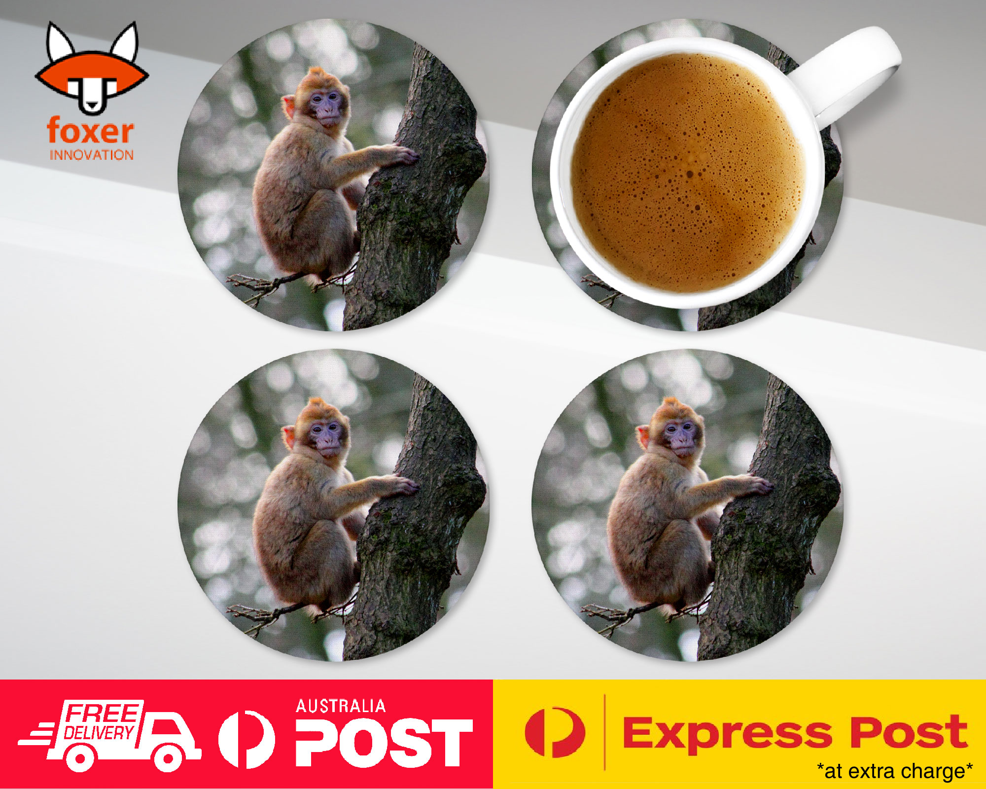 COASTER COFFEE DRINKING MAT|CUTE ADORABLE BROWN MONKEY APE 14