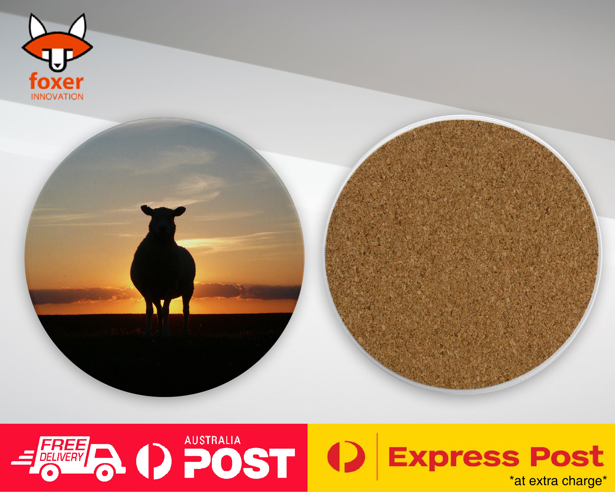 COASTER COFFEE DRINKING MAT|CUTE LAMB SHEEP GOAT FARM #12
