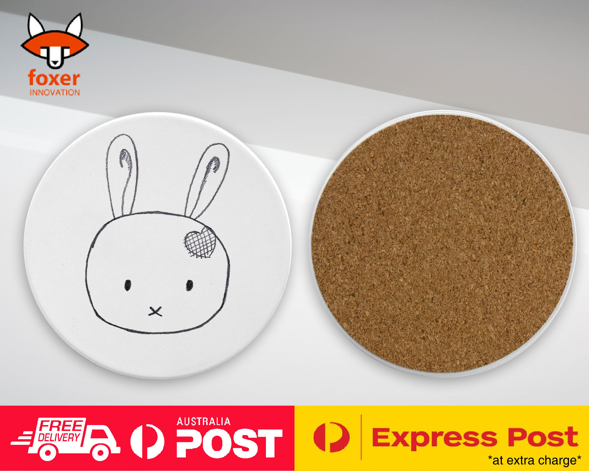 COASTER COFFEE DRINKING MAT|BUNNY RABBIT HAMSTER SKETCH #3