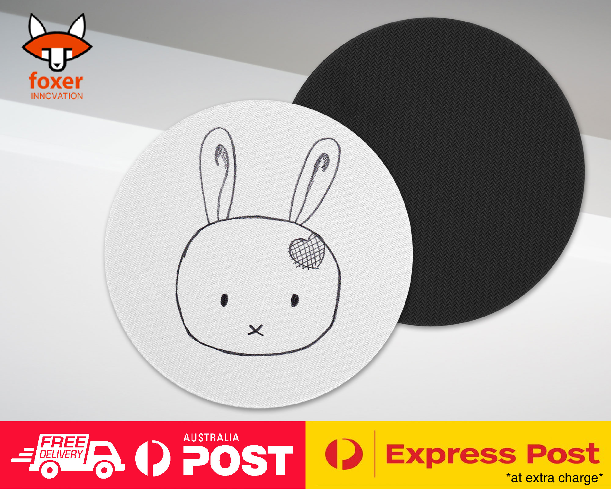 COASTER COFFEE DRINKING MAT|BUNNY RABBIT HAMSTER SKETCH #3