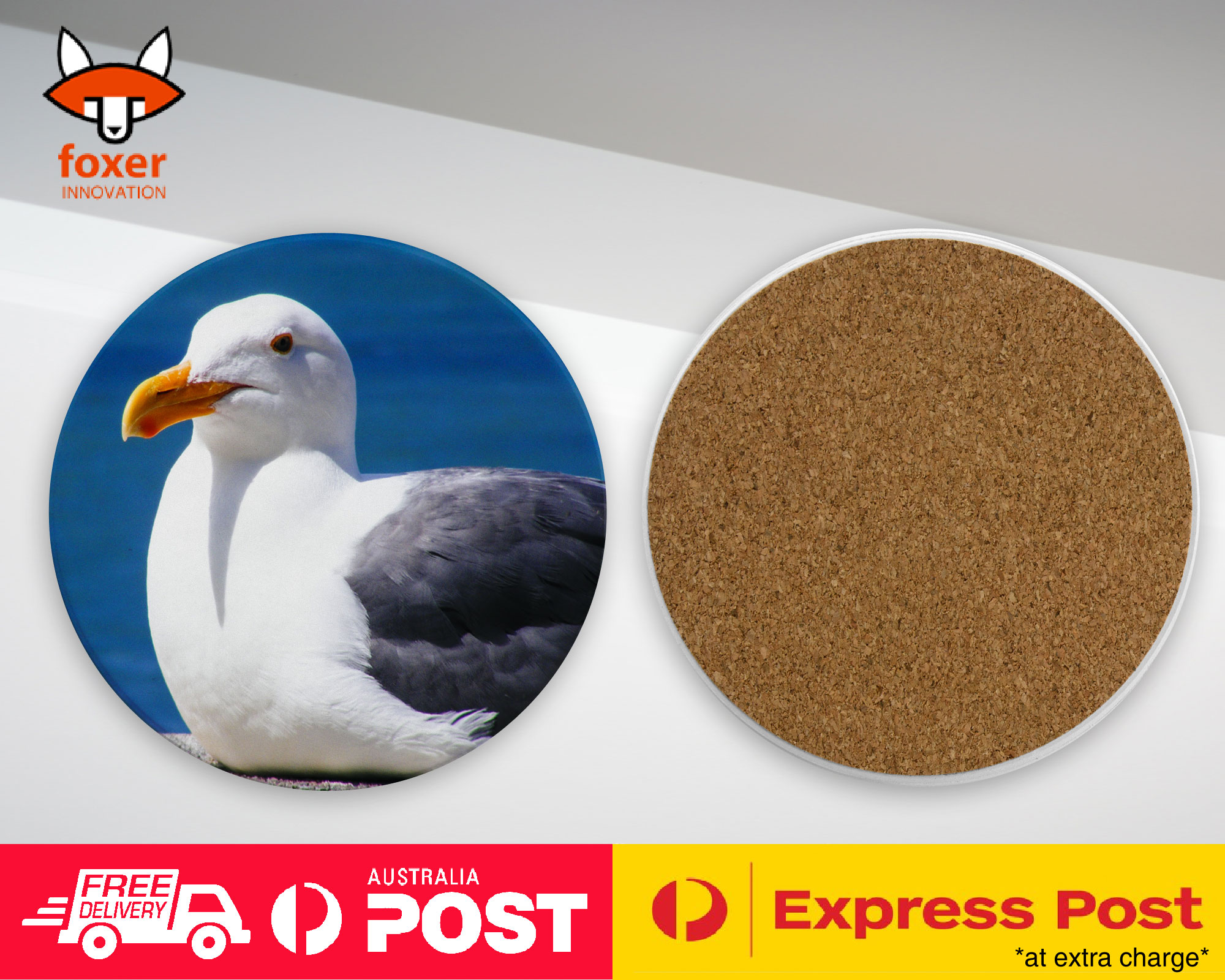 COASTER COFFEE DRINKING MAT|SEAGULL GULL BIRD SEABIRD #12