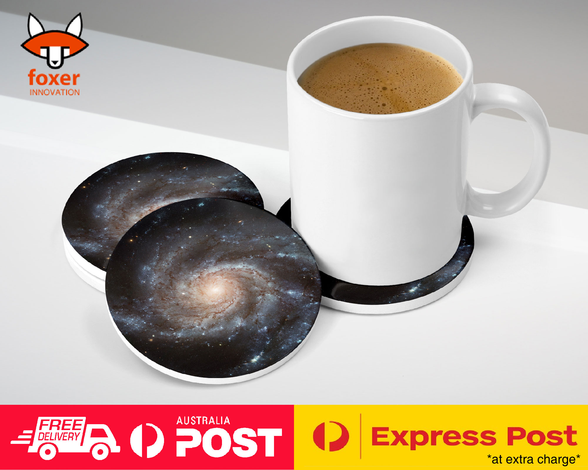 COASTER COFFEE DRINKING MAT|SPIRAL GALAXY STARS SPACE GRAVITY