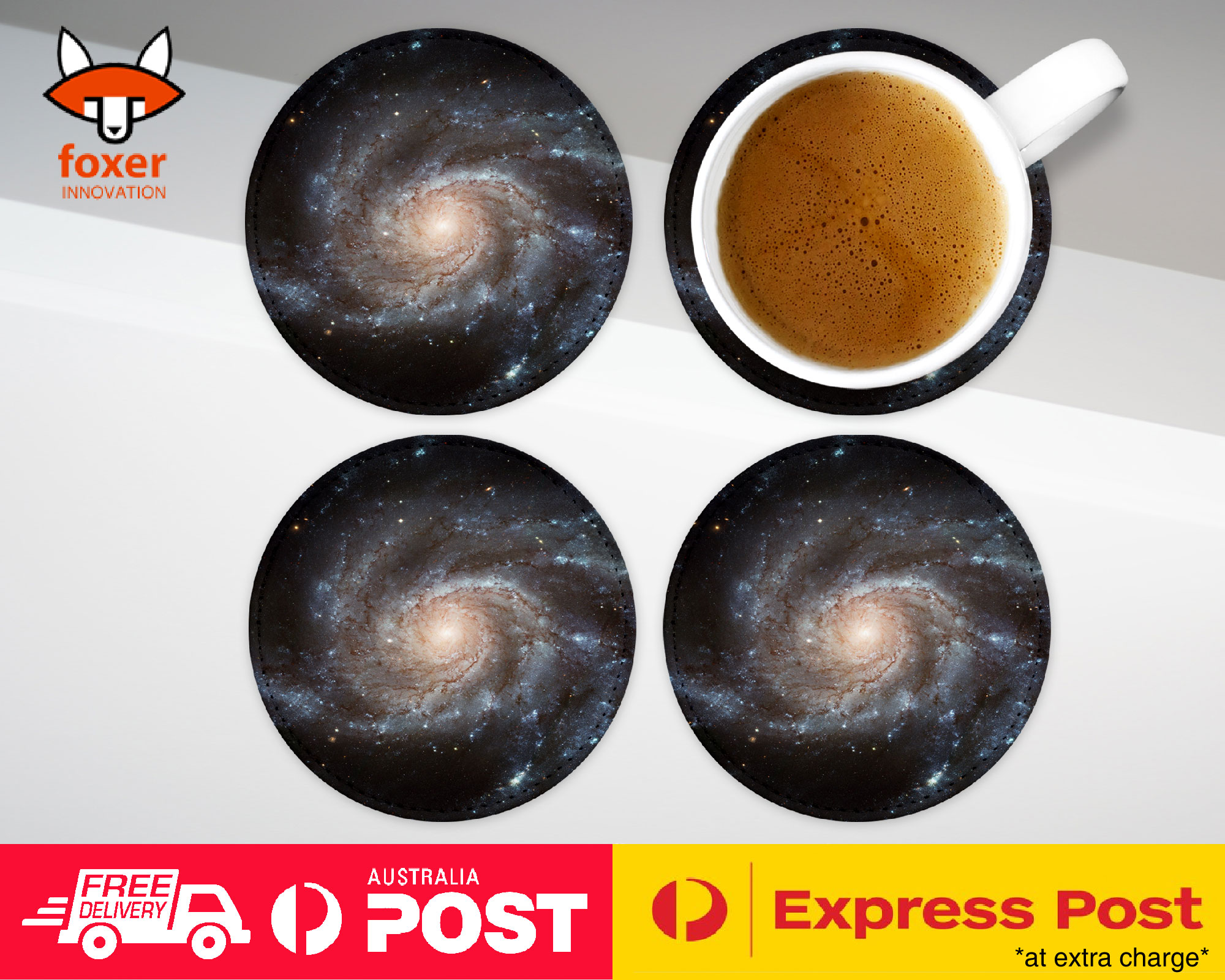 COASTER COFFEE DRINKING MAT|SPIRAL GALAXY STARS SPACE GRAVITY