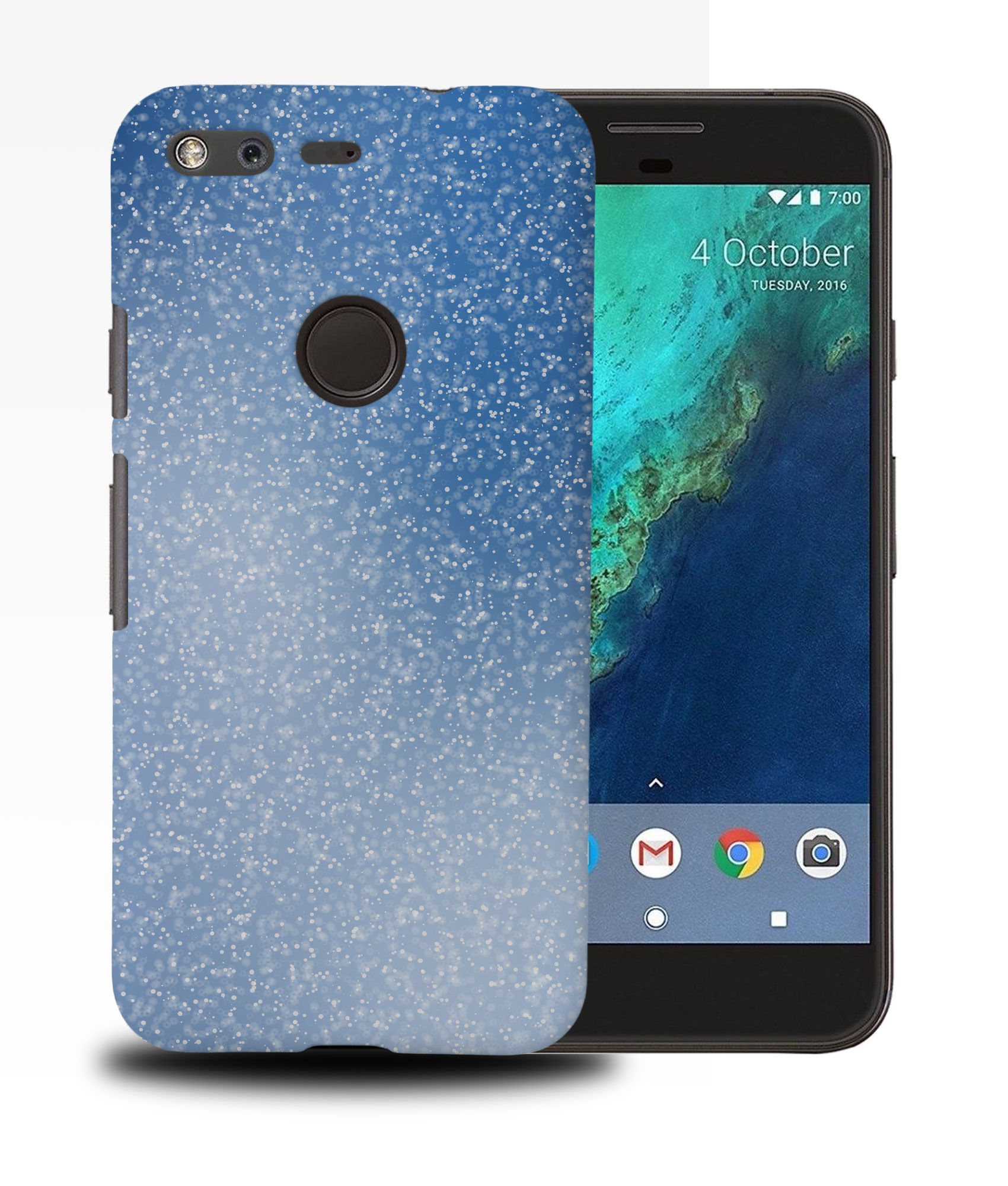 CASE COVER FOR GOOGLE PIXEL|CUTE BLUE AND WHITE SNOW PATTERN - Picture 11 of 11