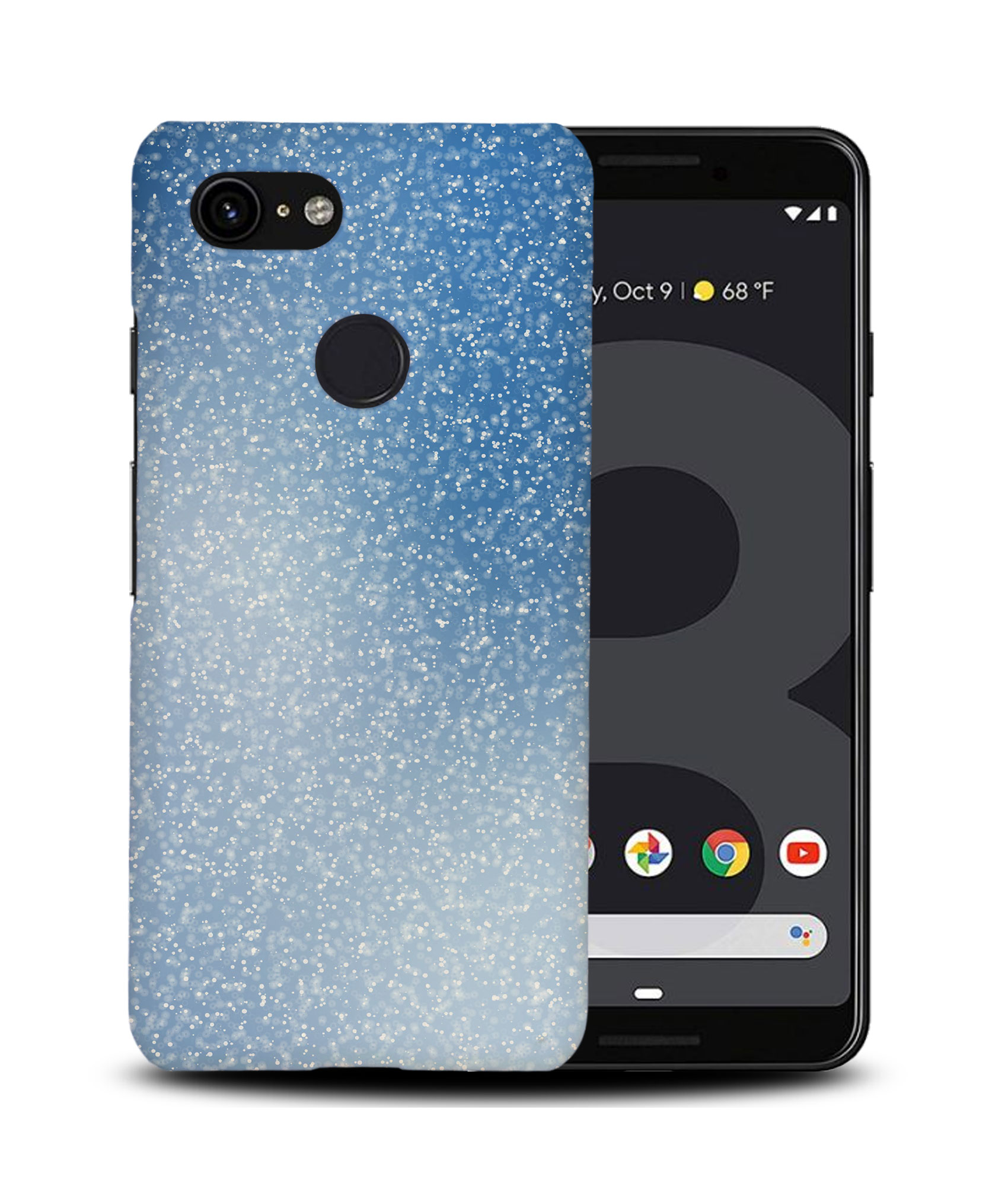 CASE COVER FOR GOOGLE PIXEL|CUTE BLUE AND WHITE SNOW PATTERN - Picture 7 of 11