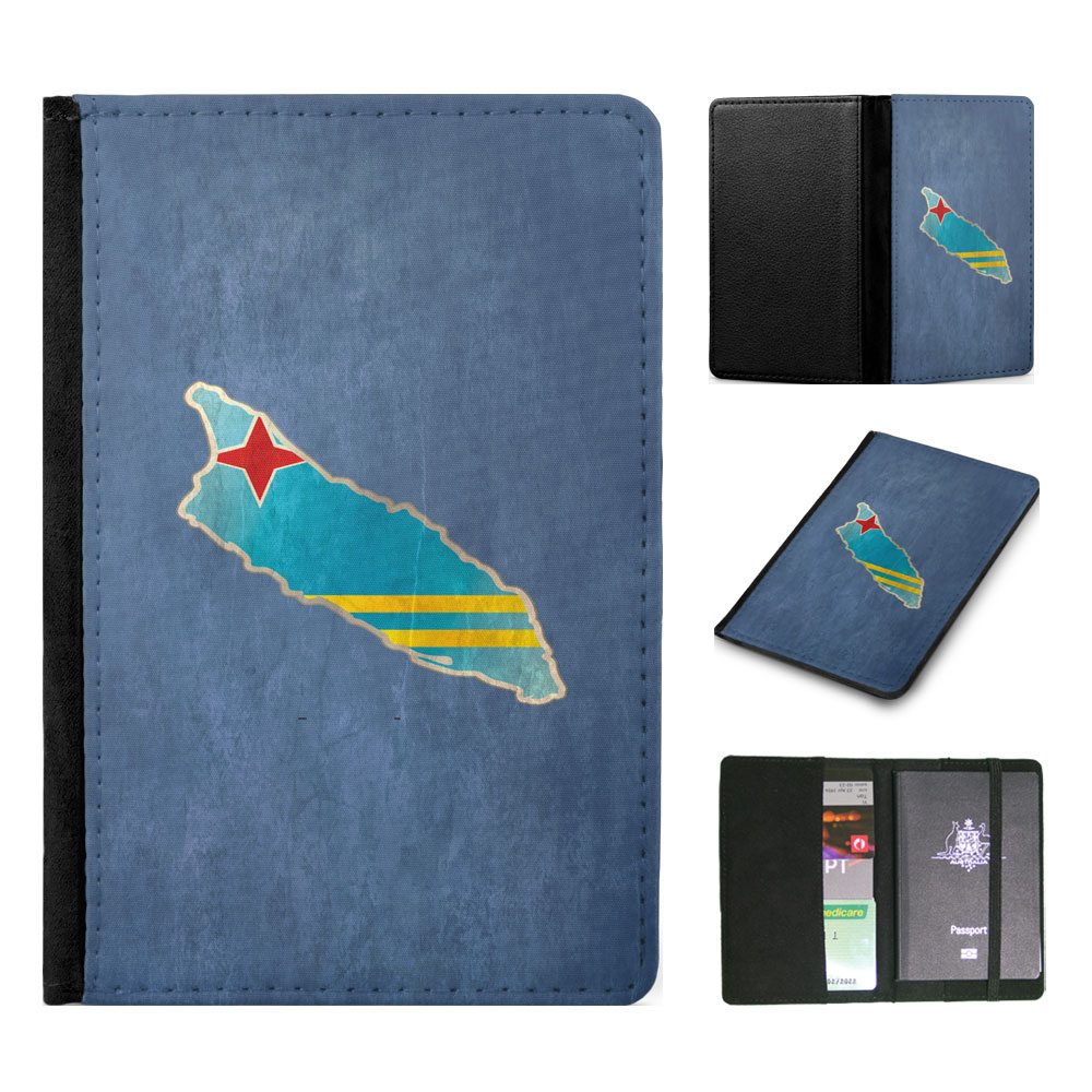 PASSPORT ITINERARY ORGANIZER|ARUBA NATIONAL COUNTRY FLAG