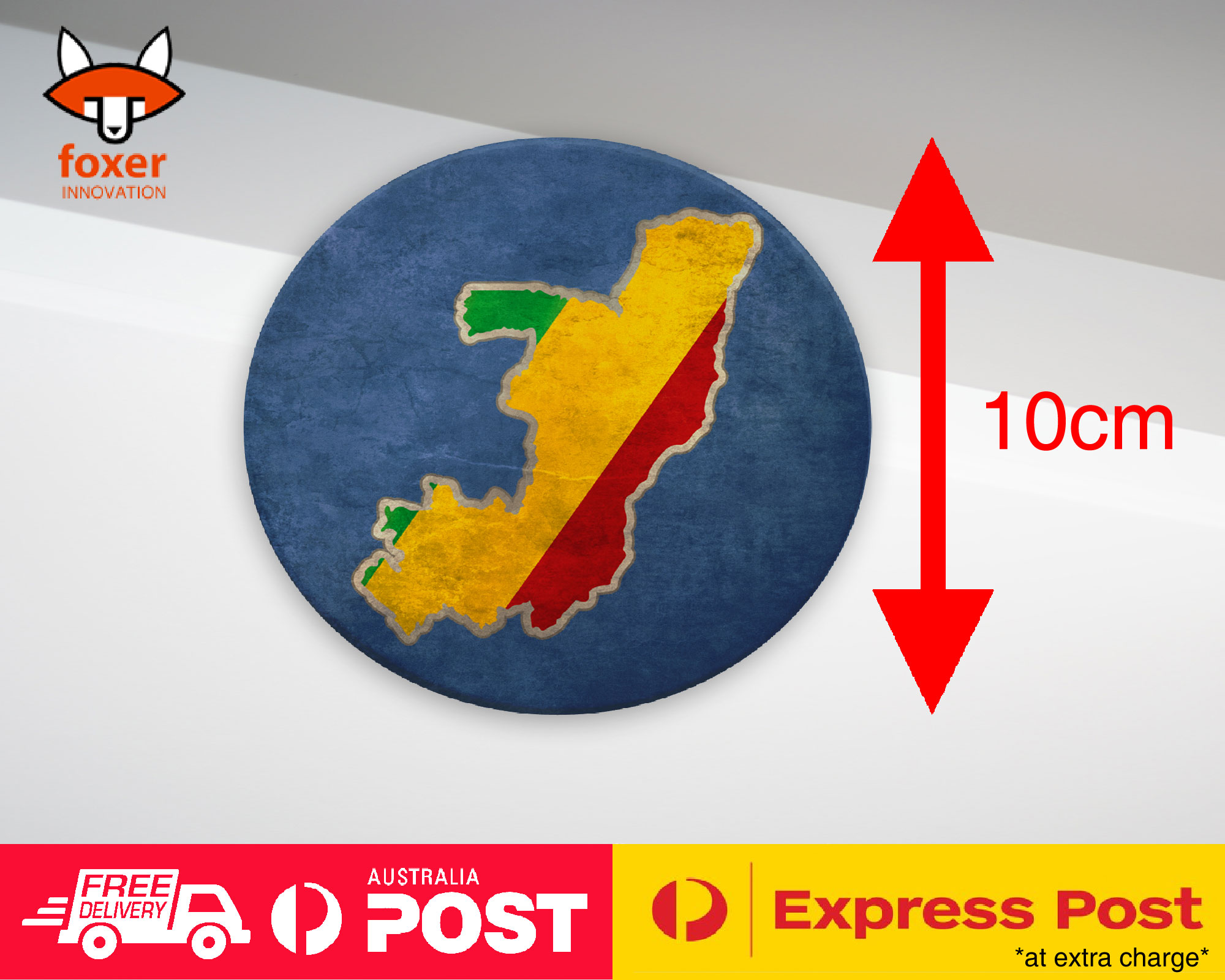 COASTER COFFEE DRINKING MAT|CONGO NATIONAL COUNTRY FLAG