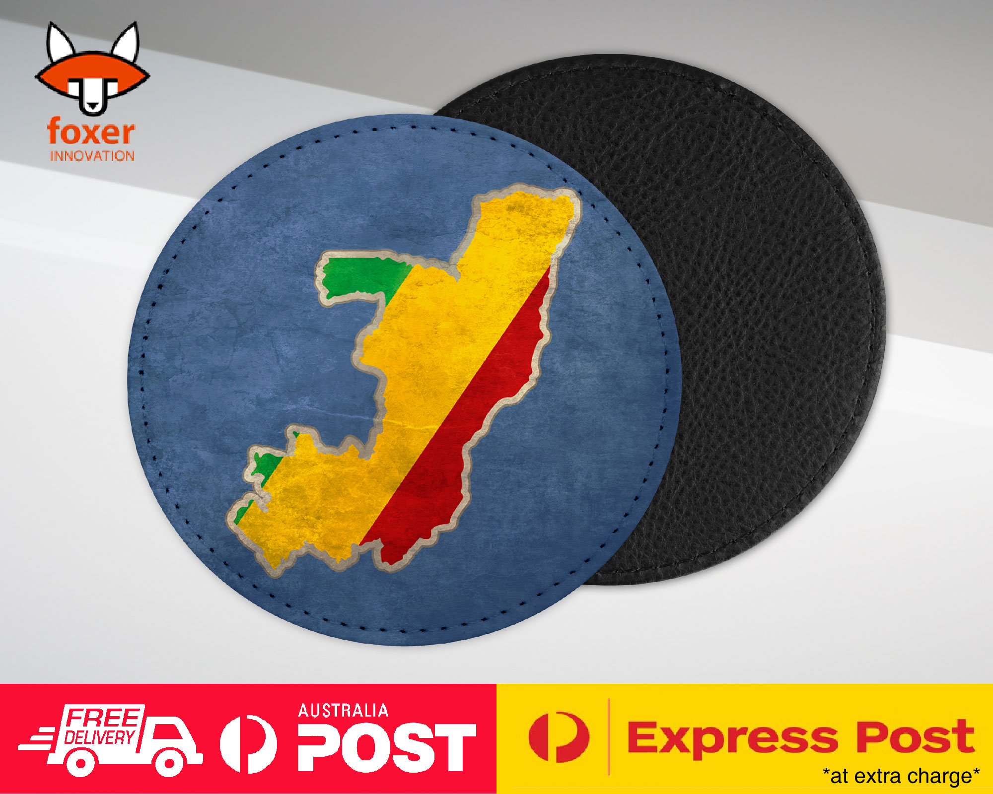 COASTER COFFEE DRINKING MAT|CONGO NATIONAL COUNTRY FLAG
