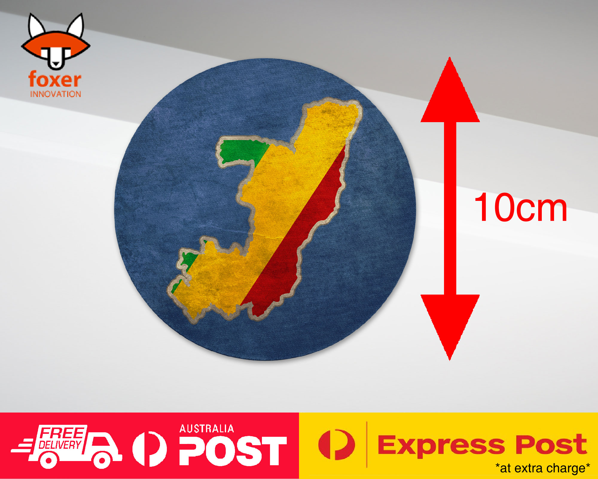 COASTER COFFEE DRINKING MAT|CONGO NATIONAL COUNTRY FLAG