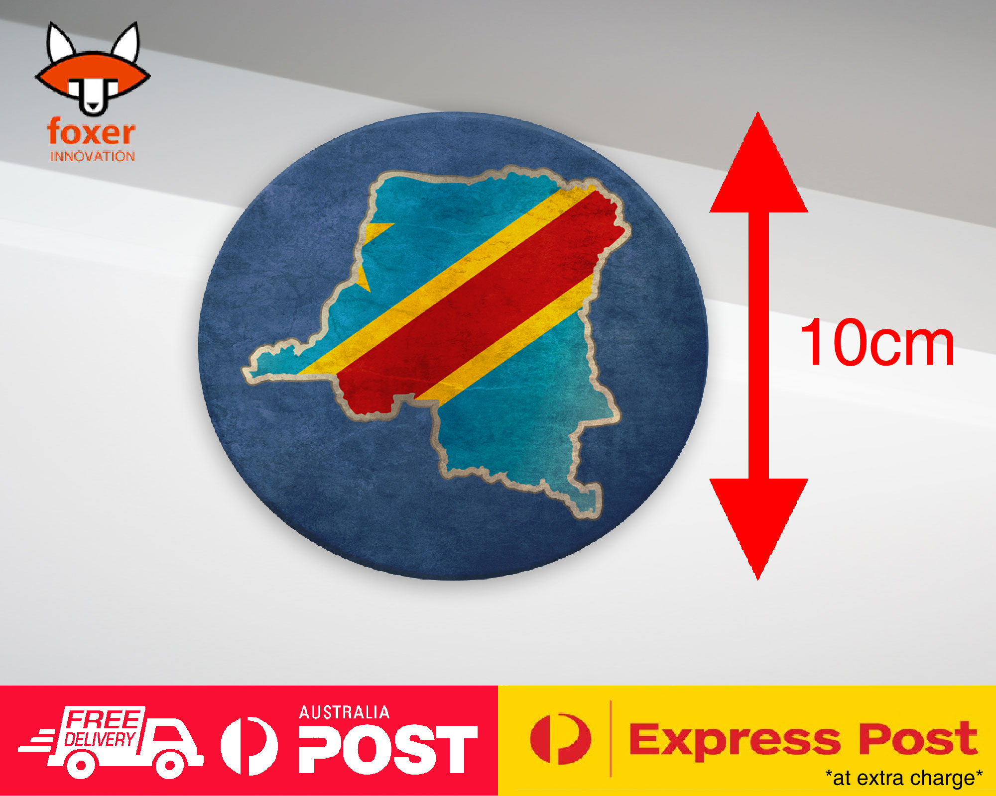 COASTER COFFEE DRINKING MAT|DEMOCRATIC CONGO COUNTRY FLAG