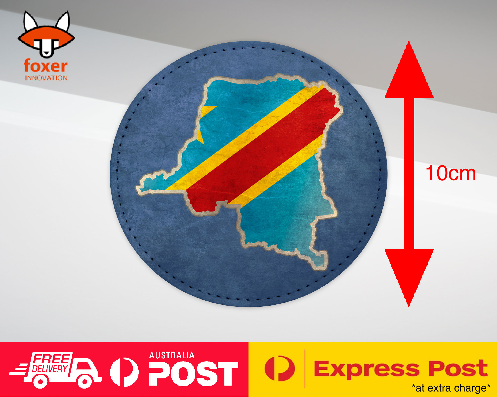 COASTER COFFEE DRINKING MAT|DEMOCRATIC CONGO COUNTRY FLAG