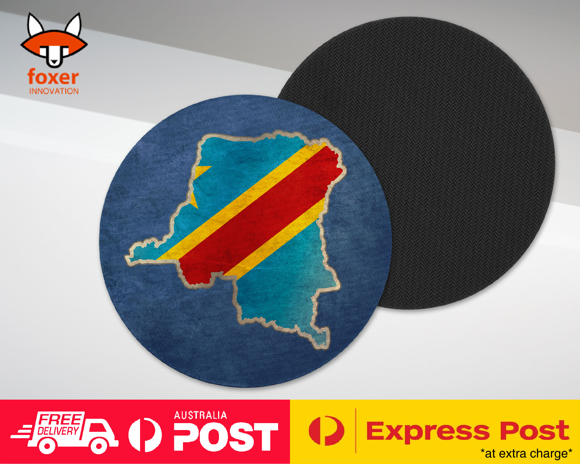 COASTER COFFEE DRINKING MAT|DEMOCRATIC CONGO COUNTRY FLAG