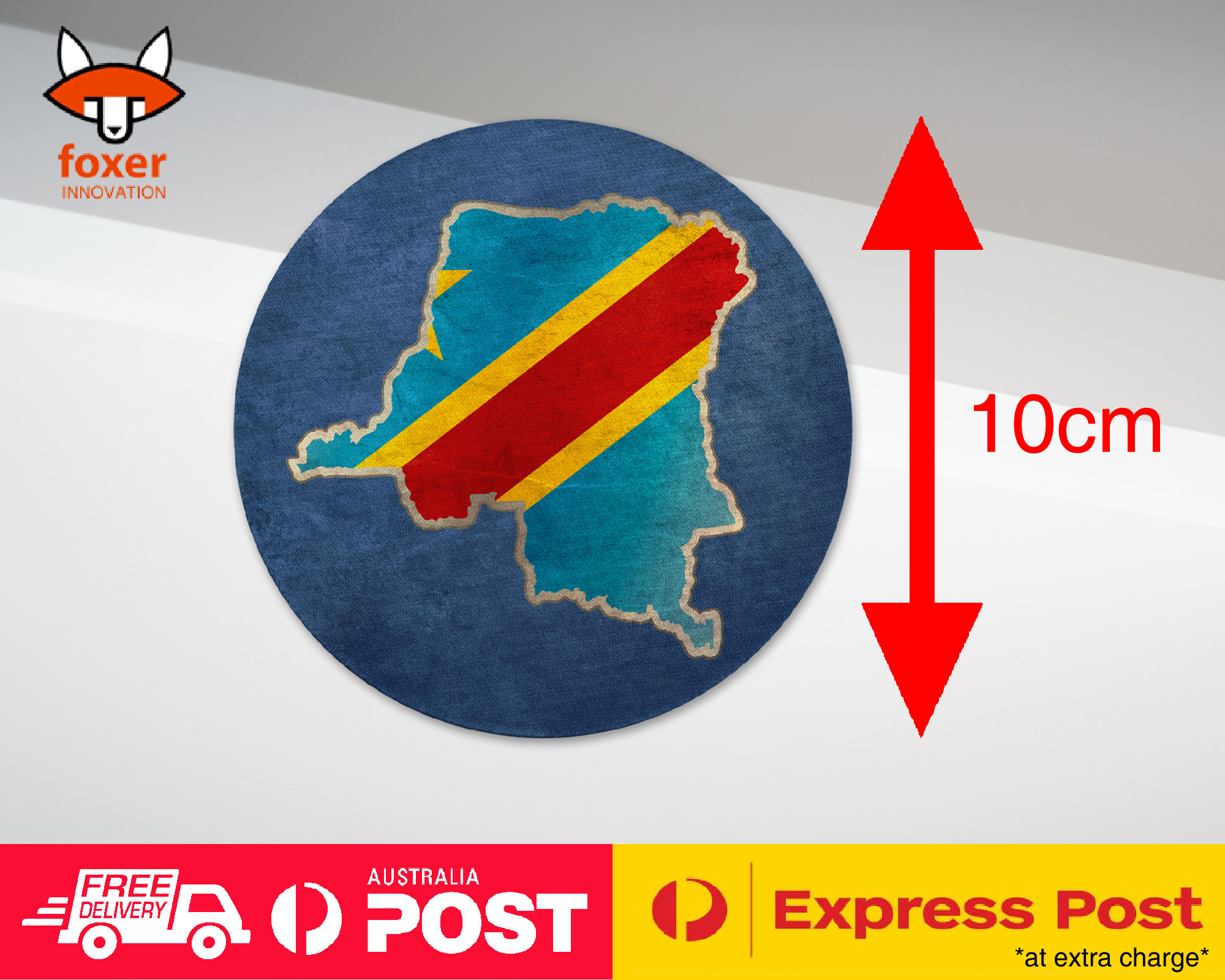 COASTER COFFEE DRINKING MAT|DEMOCRATIC CONGO COUNTRY FLAG