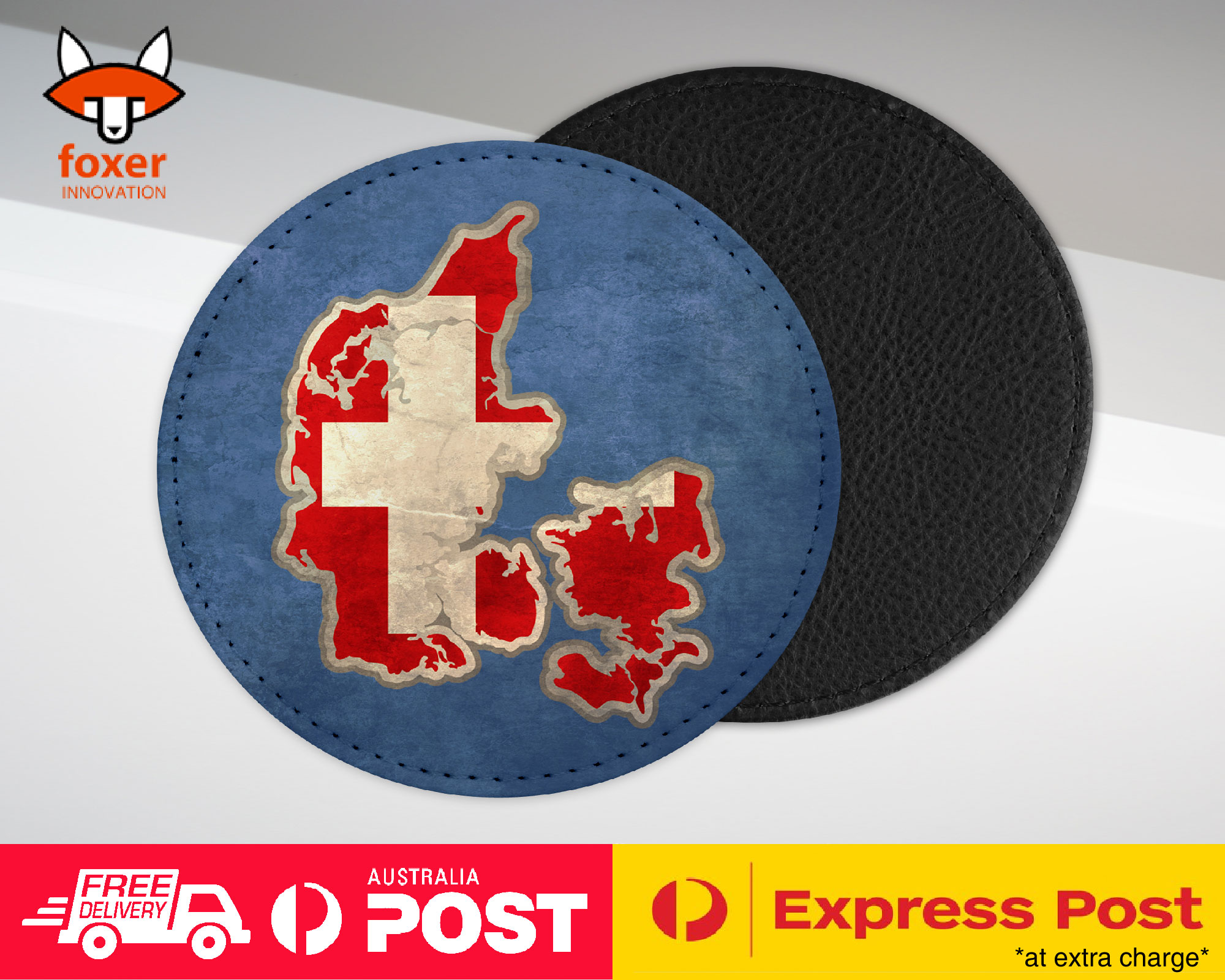 COASTER COFFEE DRINKING MAT|DENMARK NATIONAL COUNTRY FLAG