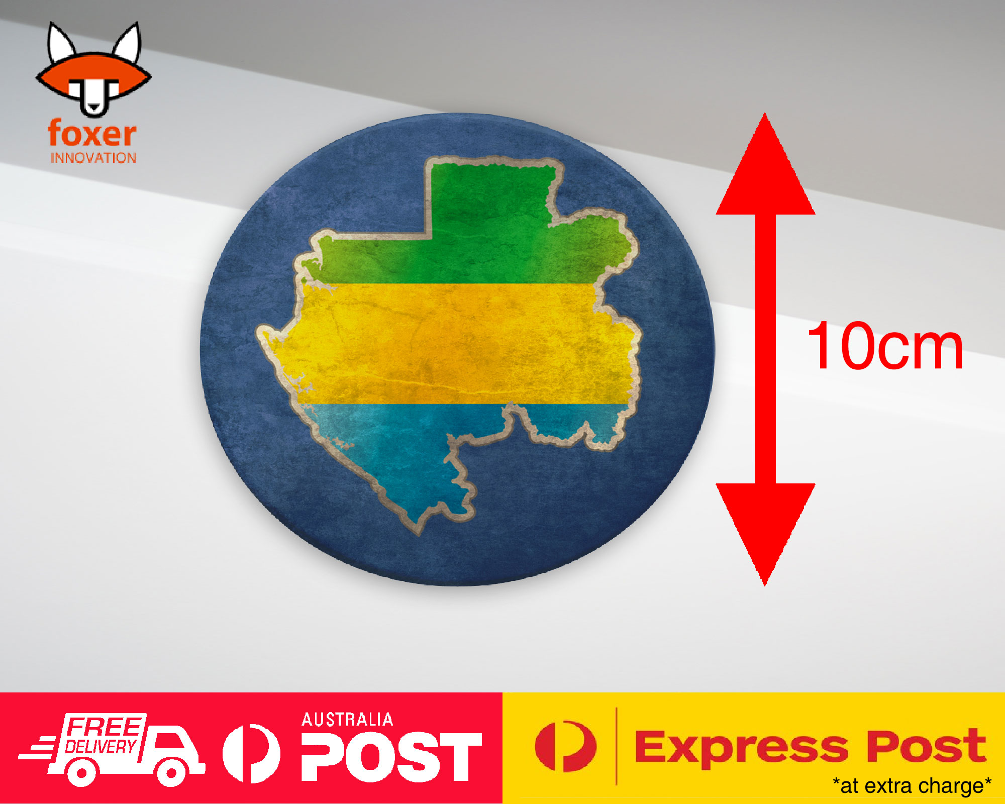 COASTER COFFEE DRINKING MAT|GABON NATIONAL COUNTRY FLAG