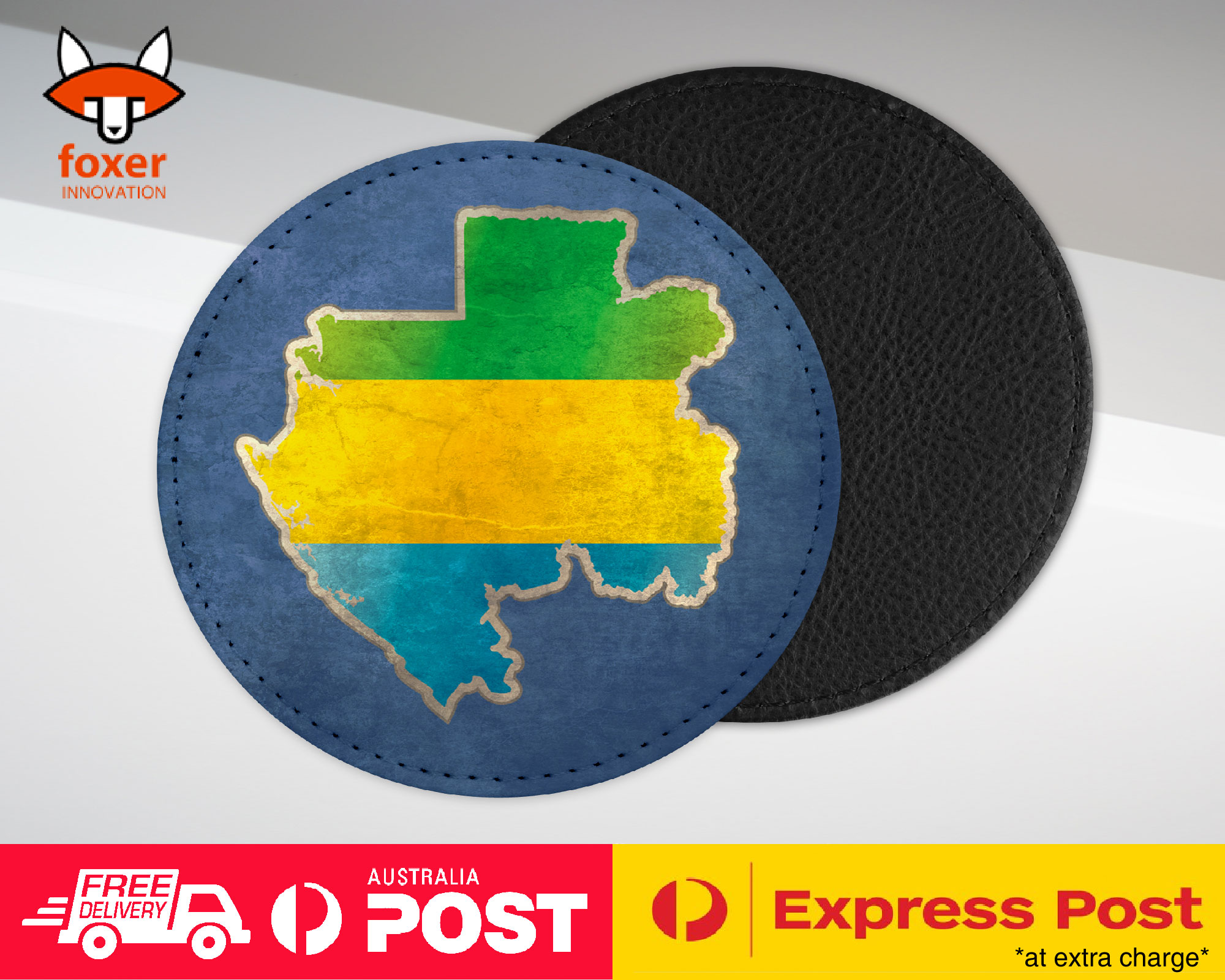 COASTER COFFEE DRINKING MAT|GABON NATIONAL COUNTRY FLAG