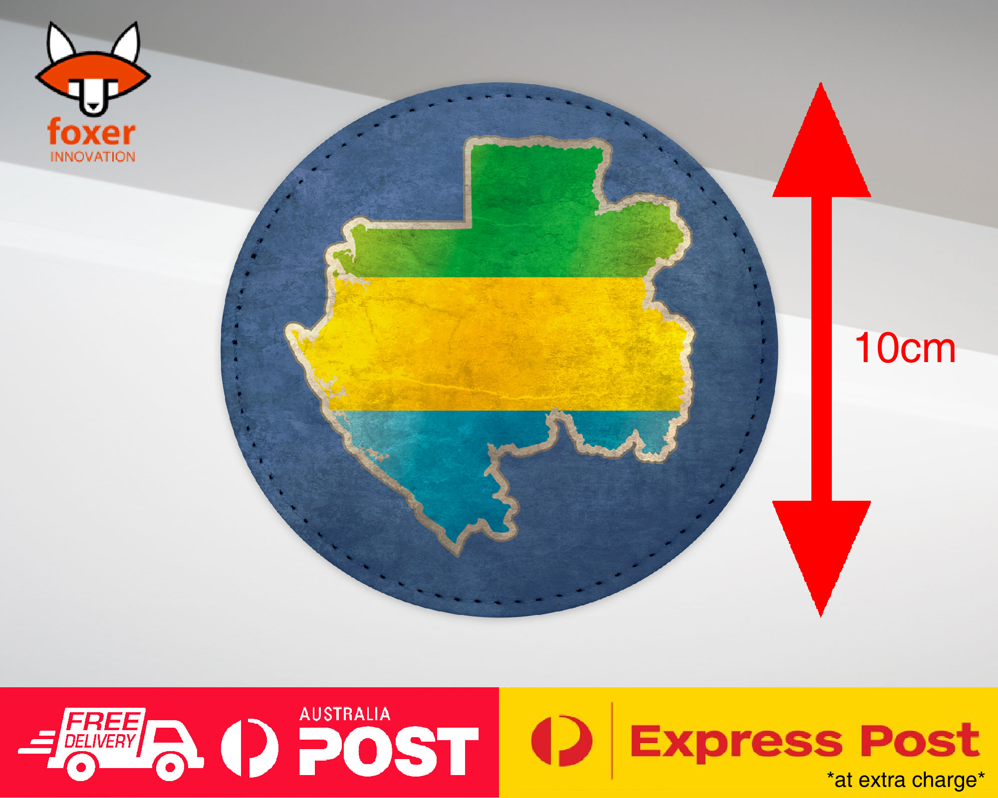 COASTER COFFEE DRINKING MAT|GABON NATIONAL COUNTRY FLAG