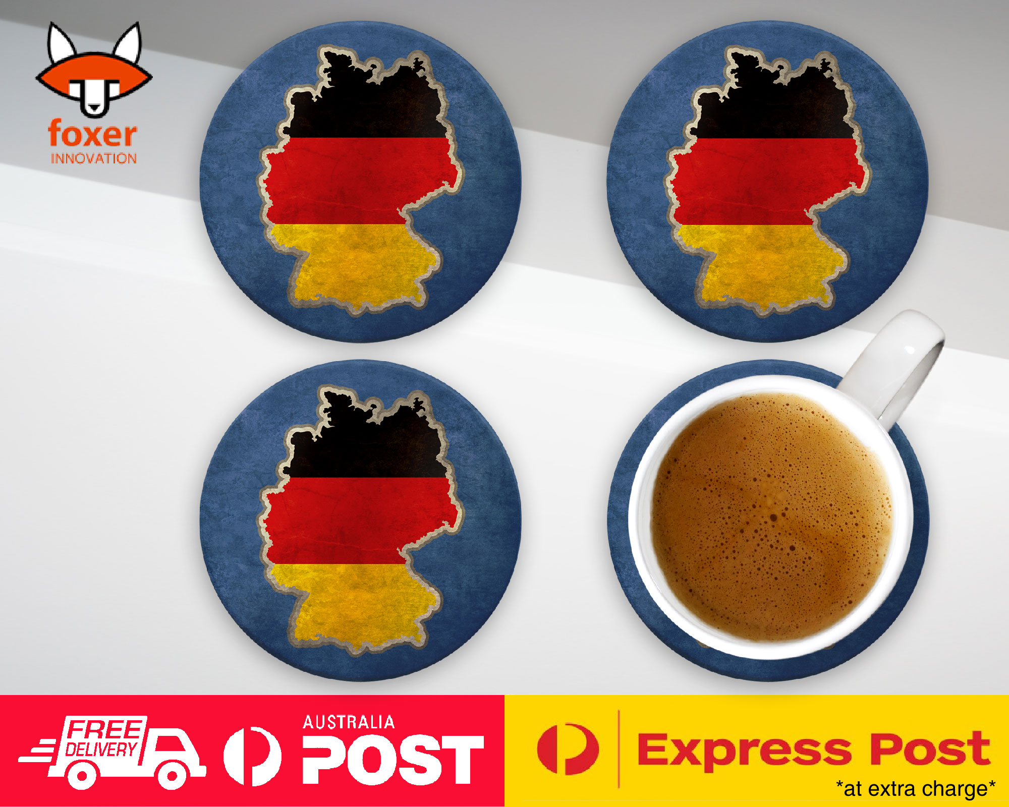 COASTER COFFEE DRINKING MAT|GERMANY NATIONAL COUNTRY FLAG