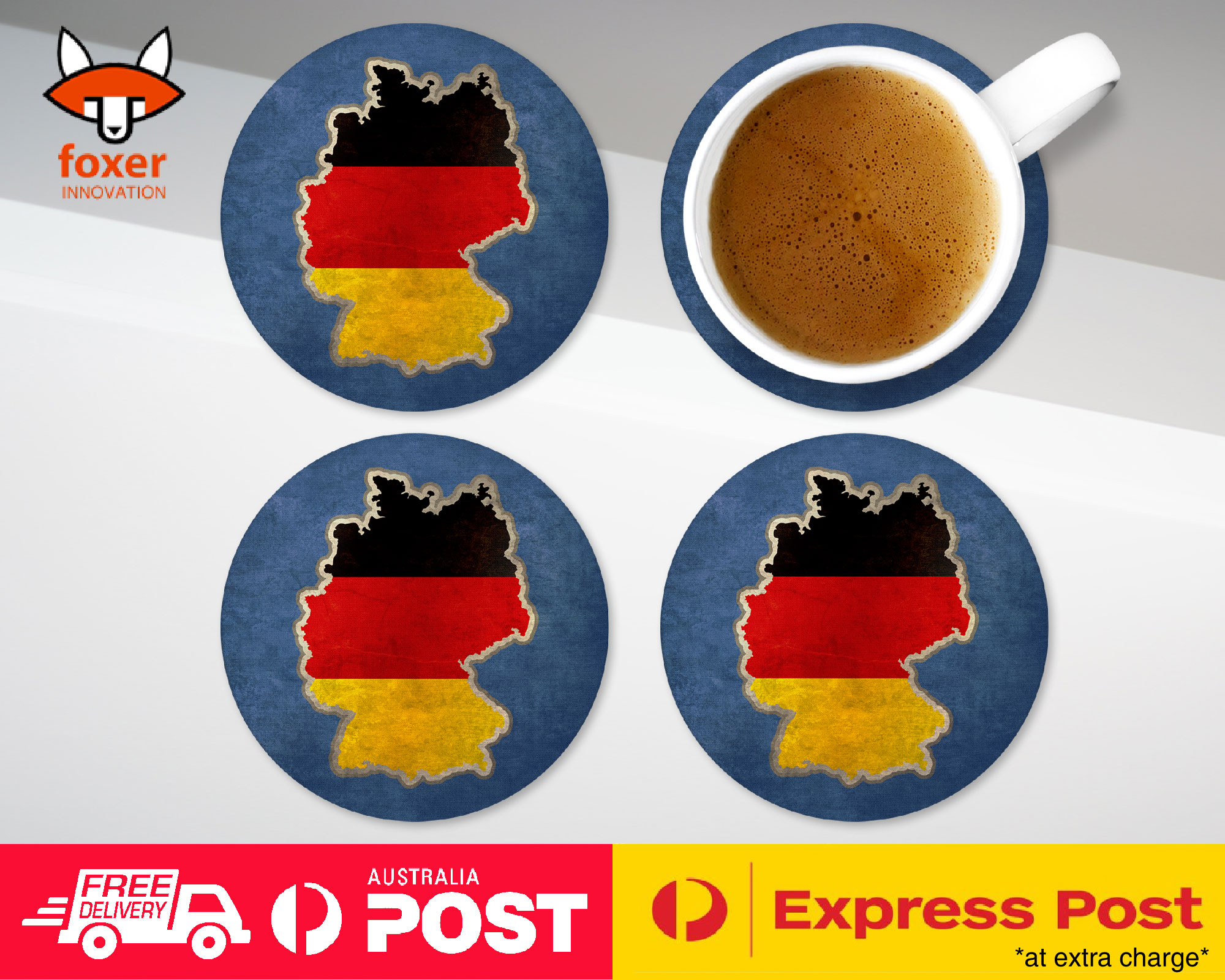 COASTER COFFEE DRINKING MAT|GERMANY NATIONAL COUNTRY FLAG