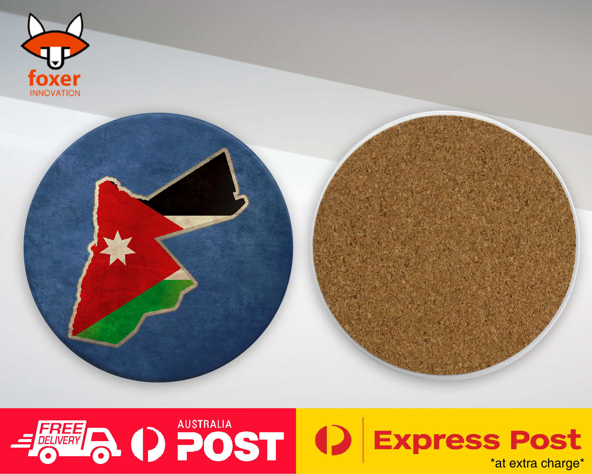 COASTER COFFEE DRINKING MAT|JORDAN NATIONAL COUNTRY FLAG