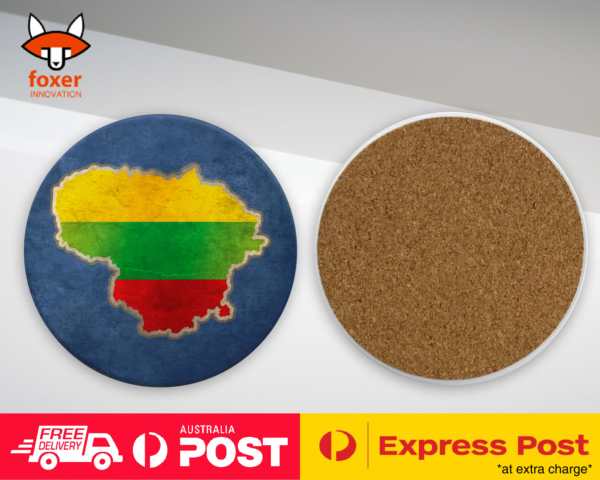COASTER COFFEE DRINKING MAT|LITHUANIA NATIONAL COUNTRY FLAG