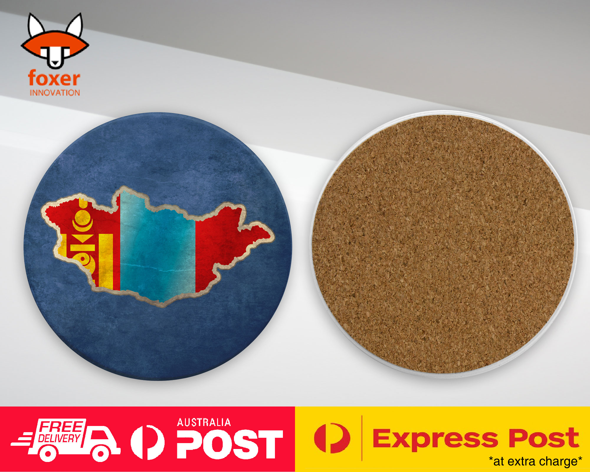 COASTER COFFEE DRINKING MAT|MONGOLIA NATIONAL COUNTRY FLAG