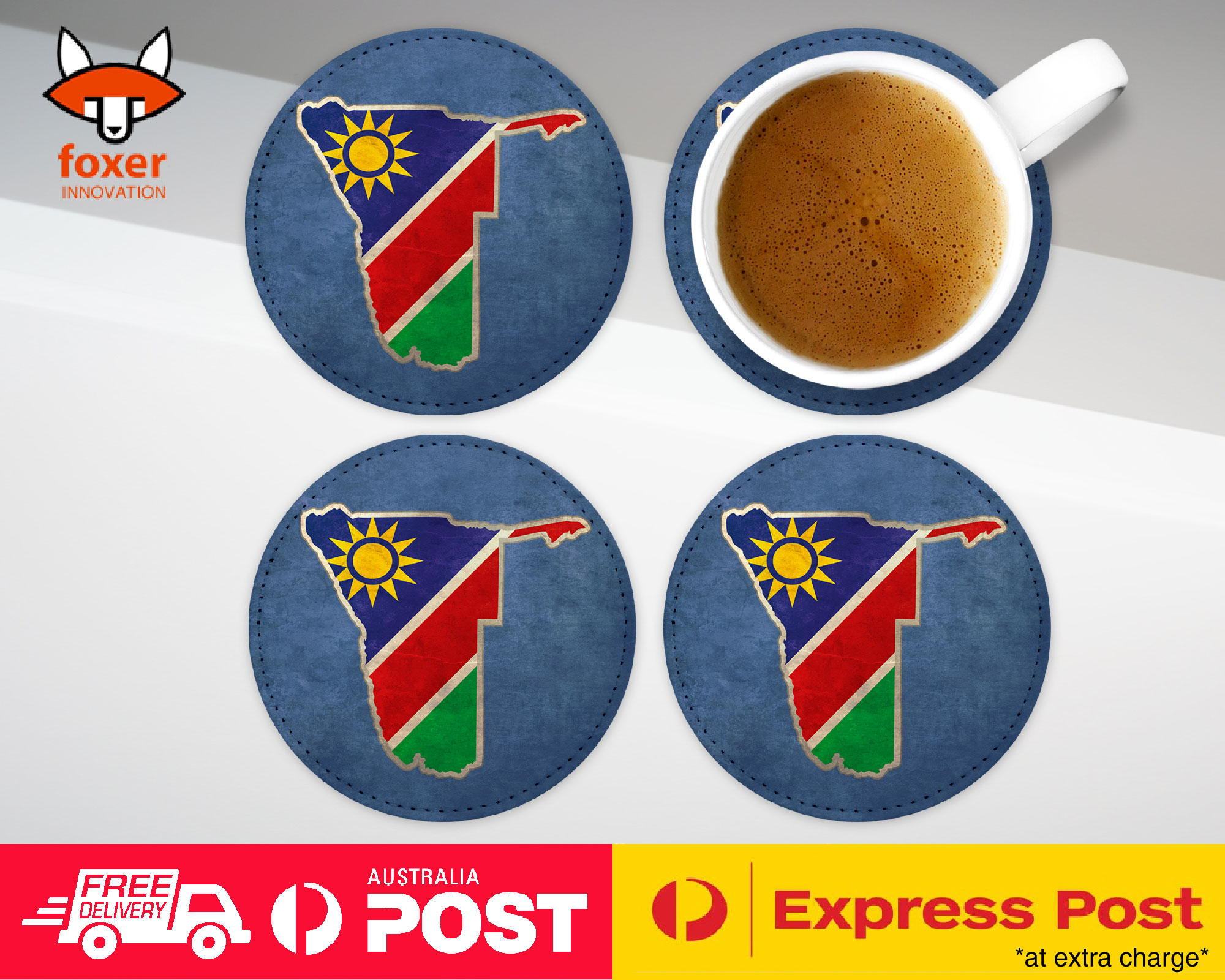 COASTER COFFEE DRINKING MAT|NAMIBIA NATIONAL COUNTRY FLAG