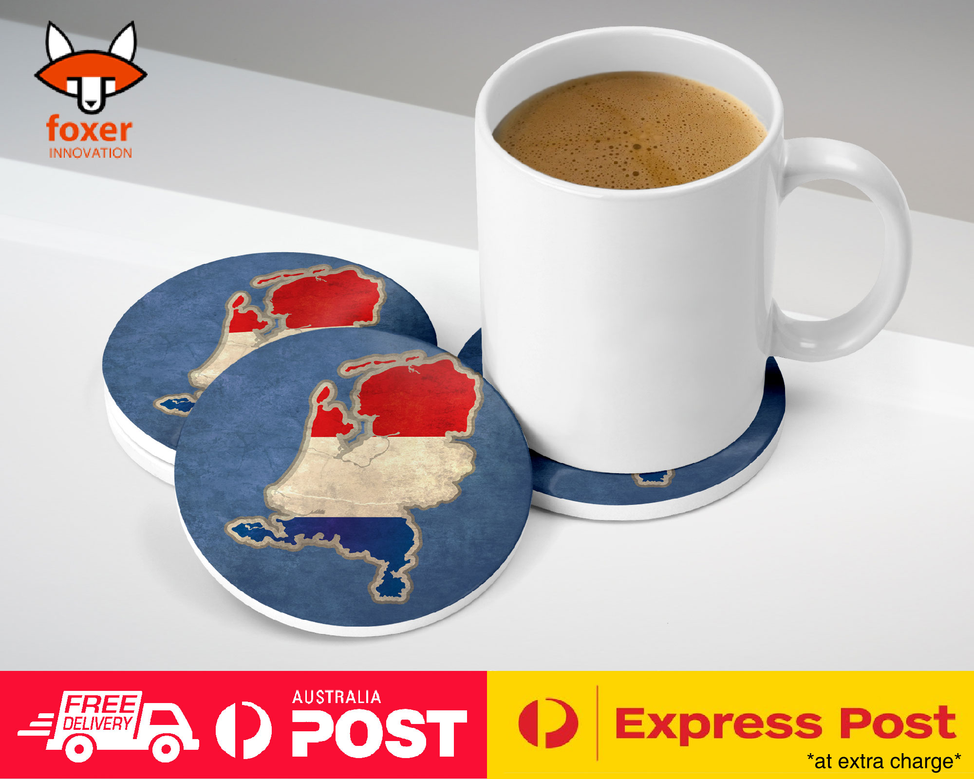 COASTER COFFEE DRINKING MAT|NETHERLANDS NATIONAL COUNTRY FLAG