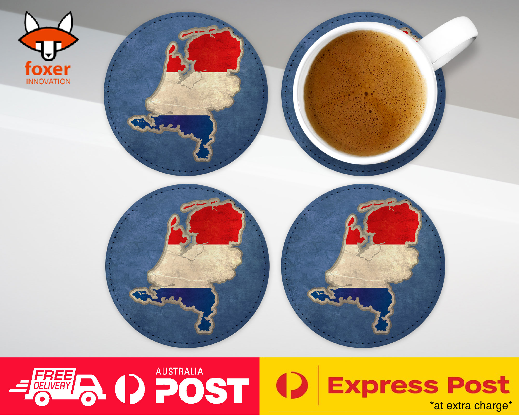 COASTER COFFEE DRINKING MAT|NETHERLANDS NATIONAL COUNTRY FLAG