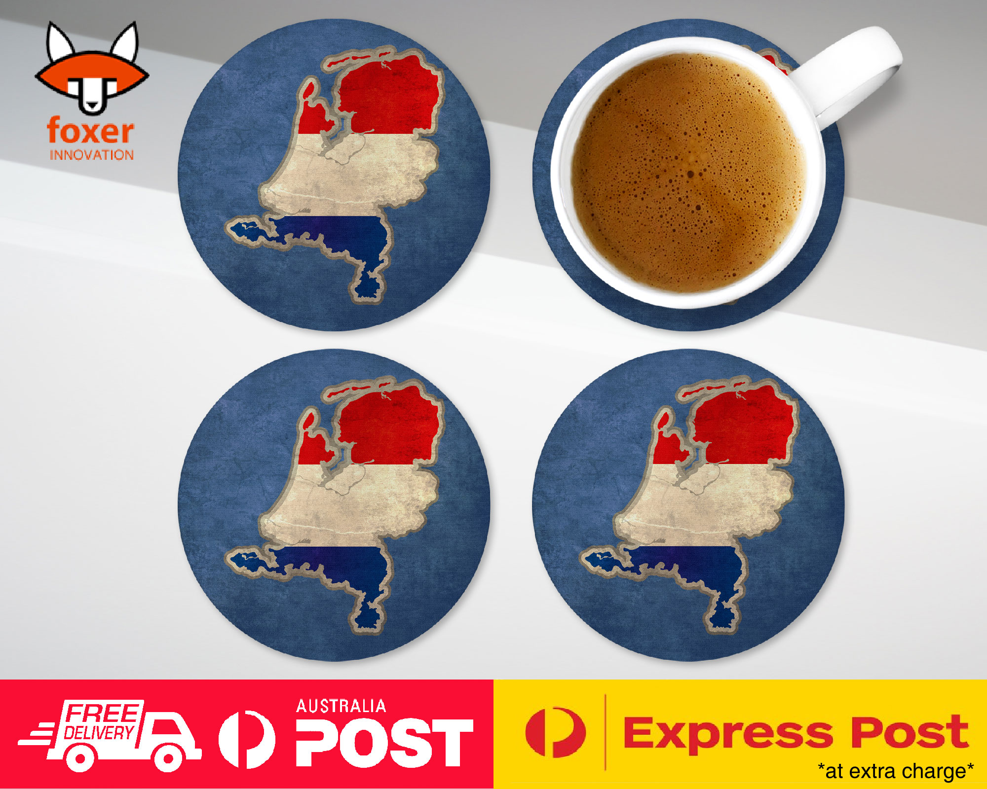 COASTER COFFEE DRINKING MAT|NETHERLANDS NATIONAL COUNTRY FLAG