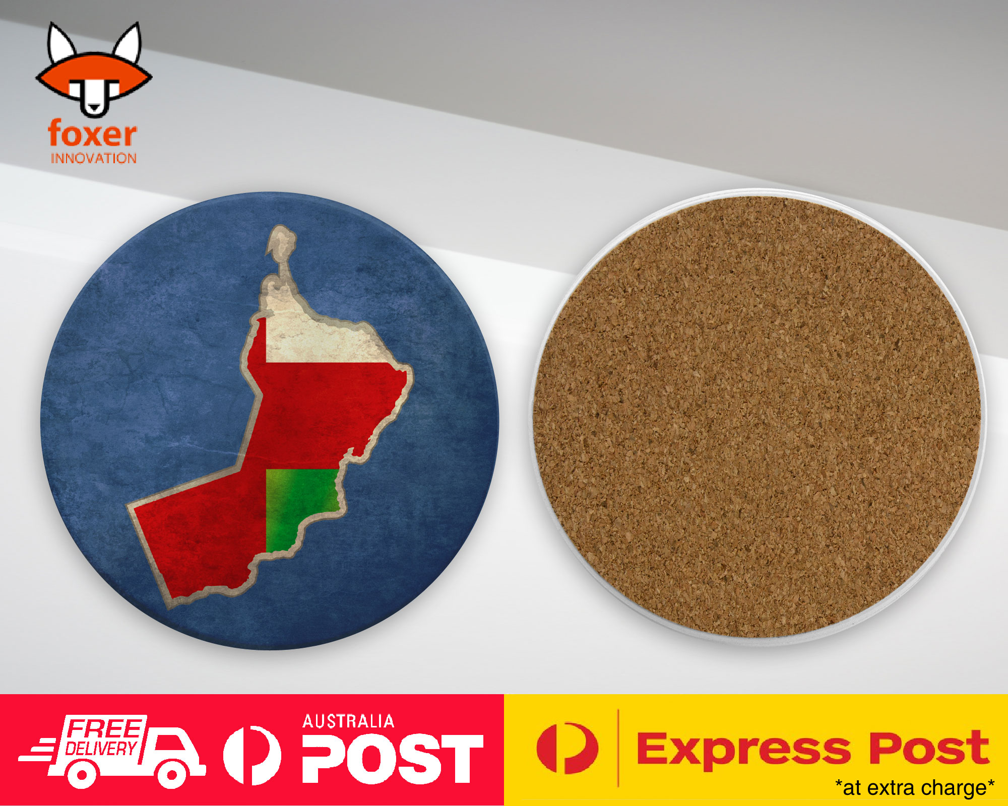 COASTER COFFEE DRINKING MAT|OMAN NATIONAL COUNTRY FLAG - Picture 8 of 21