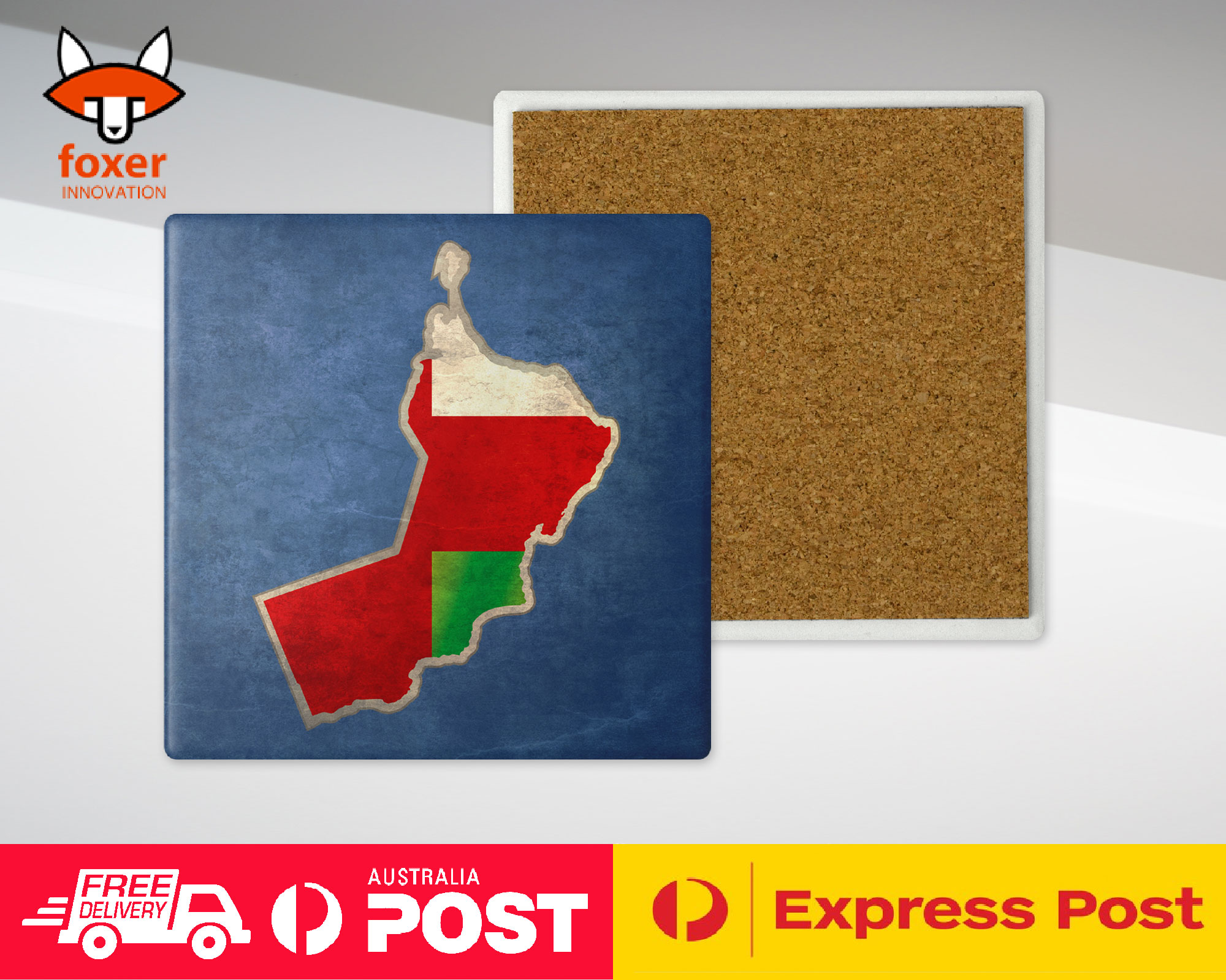 COASTER COFFEE DRINKING MAT|OMAN NATIONAL COUNTRY FLAG - Picture 18 of 21