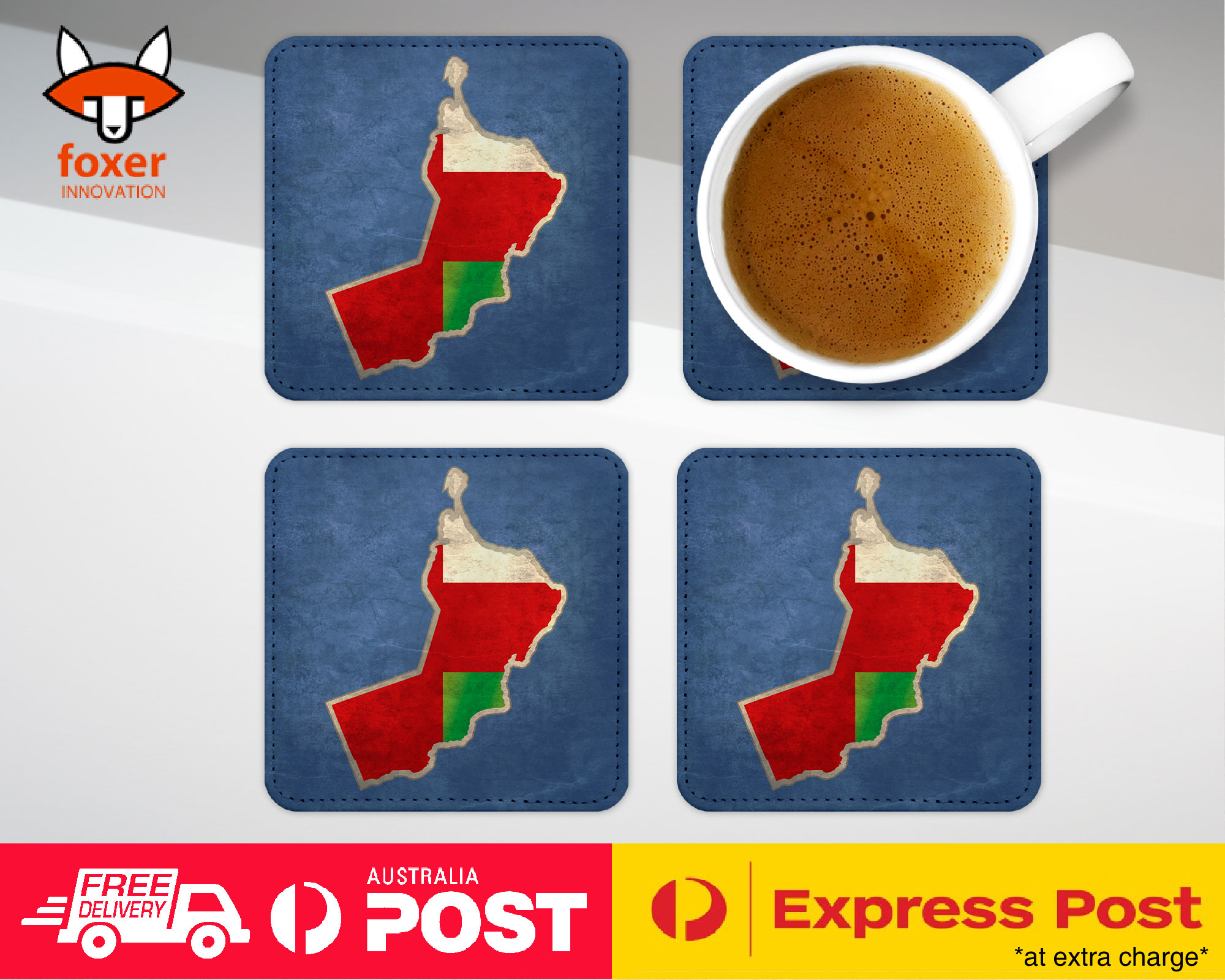 COASTER COFFEE DRINKING MAT|OMAN NATIONAL COUNTRY FLAG - Picture 16 of 21