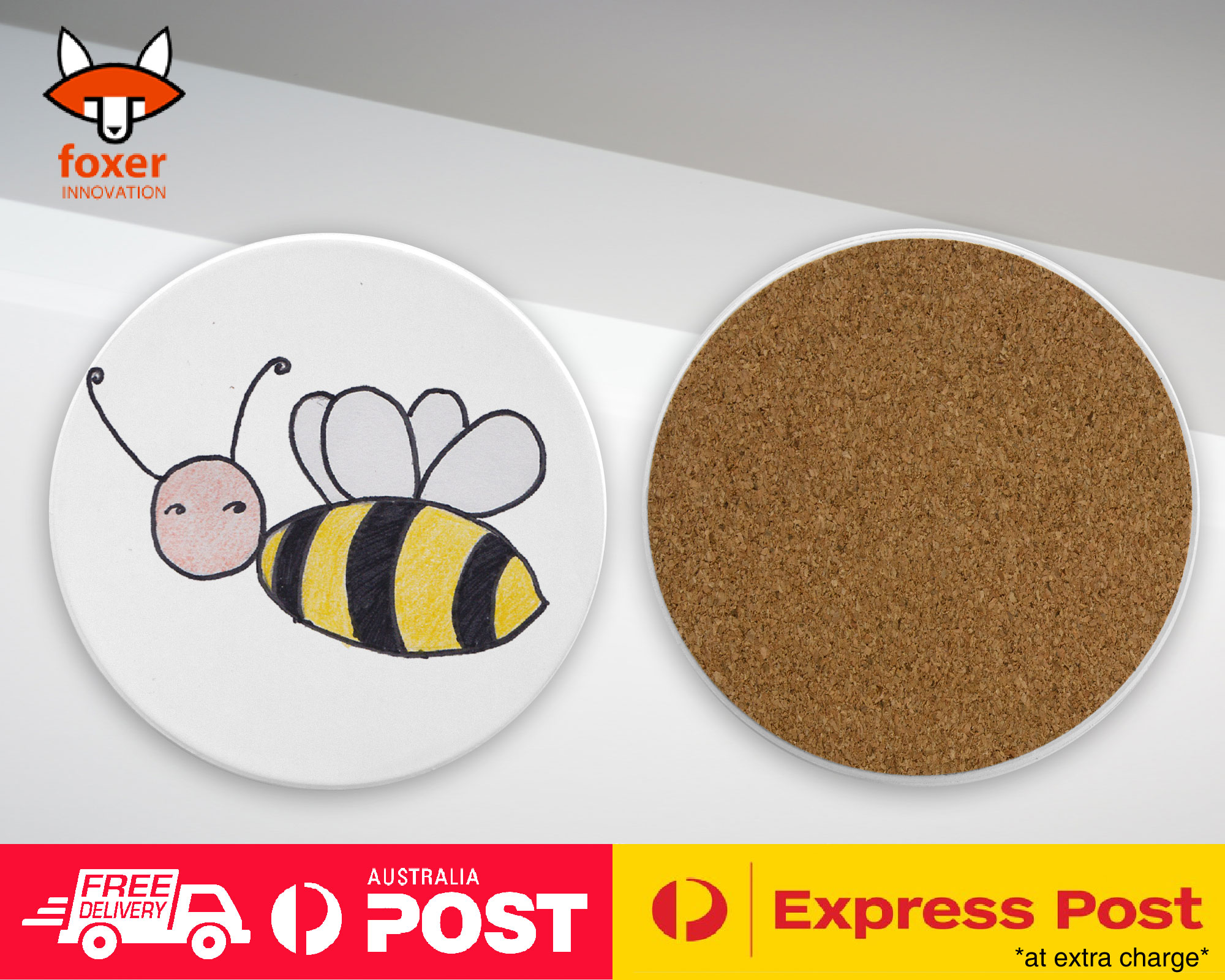 COASTER COFFEE DRINKING MAT|BUMBLE BEE SKETCH ART DRAWING