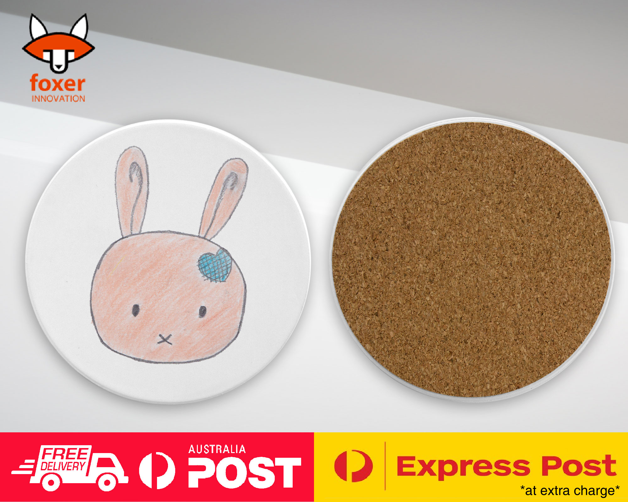 COASTER COFFEE DRINKING MAT|CUTE BUNNY SKETCH ART DRAWING