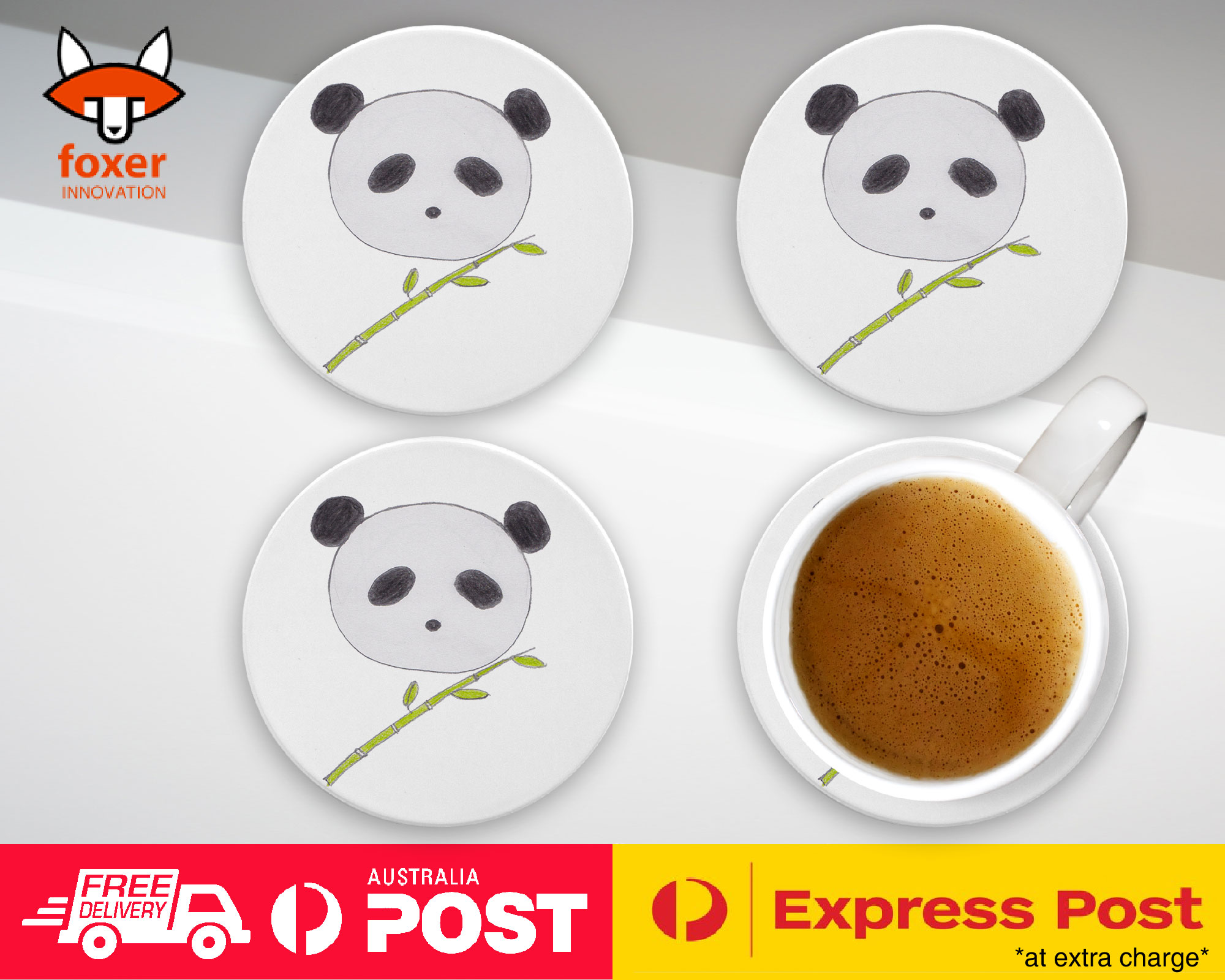 COASTER COFFEE DRINKING MAT|CUTE PANDA SKETCH ART DRAWING