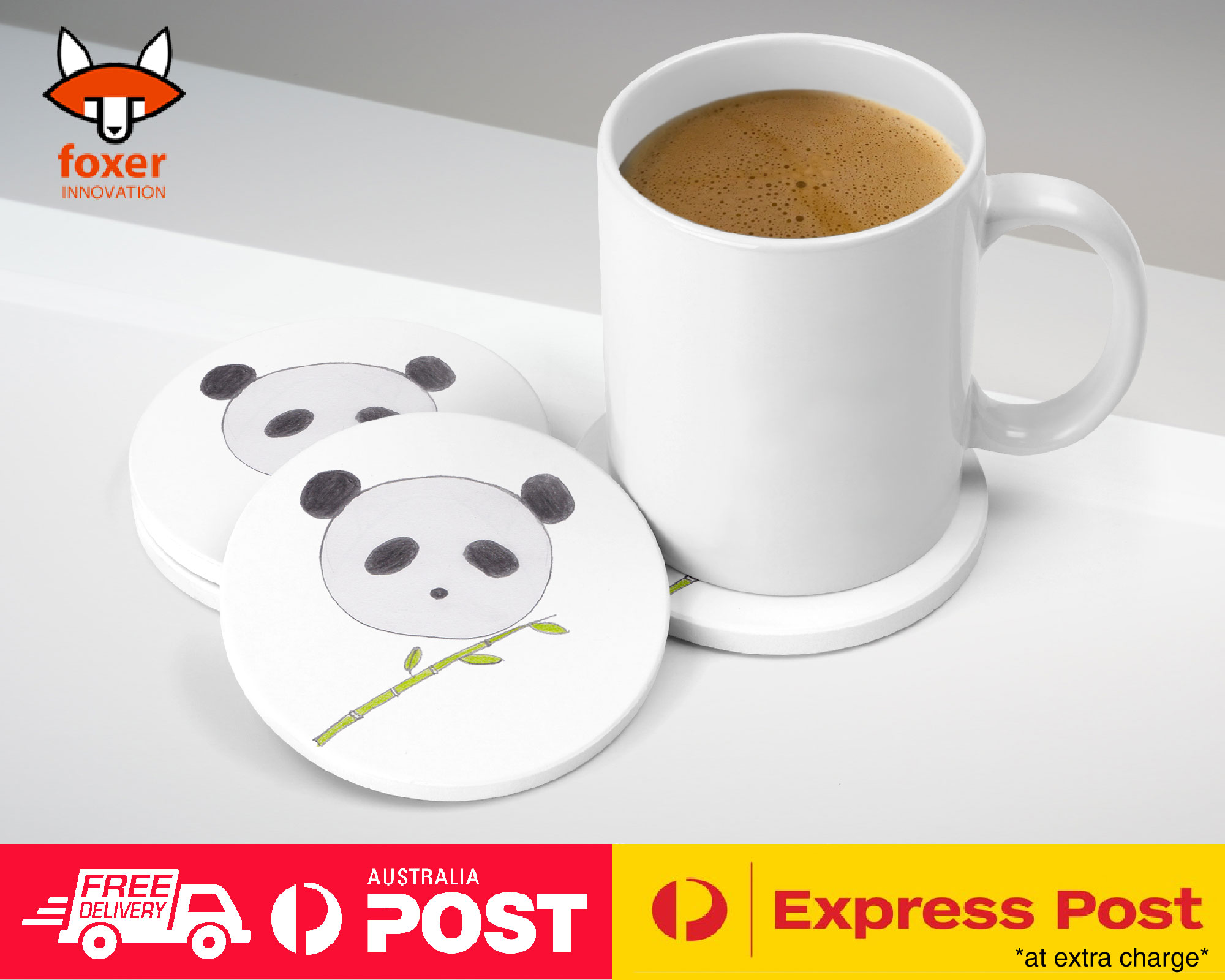 COASTER COFFEE DRINKING MAT|CUTE PANDA SKETCH ART DRAWING