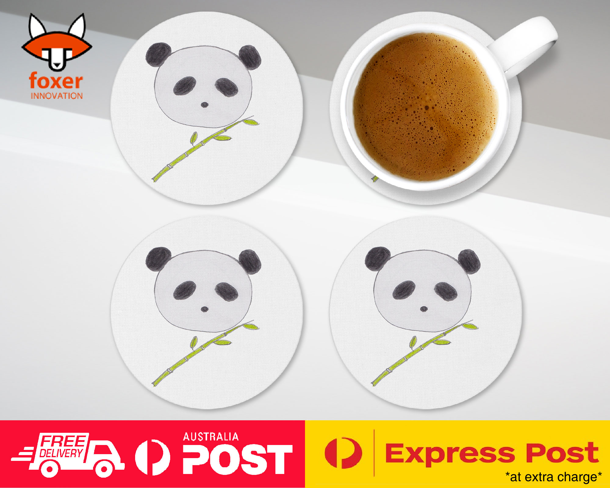 COASTER COFFEE DRINKING MAT|CUTE PANDA SKETCH ART DRAWING