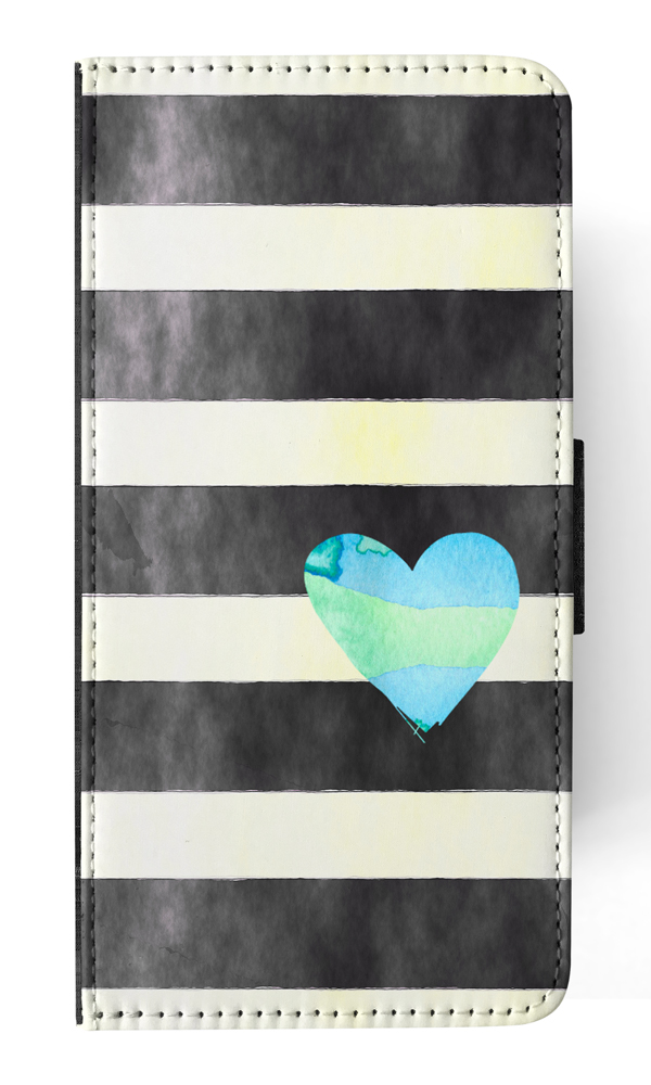 FLIP CASE FOR SAMSUNG GALAXY|STRIPES TEAL HEART PATTERN - Bild 112 von 120
