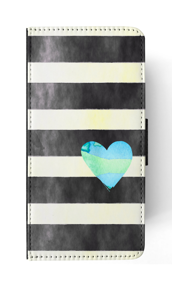 FLIP CASE FOR SAMSUNG GALAXY|STRIPES TEAL HEART PATTERN - Bild 107 von 120