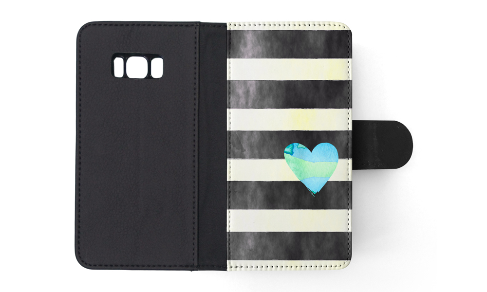 FLIP CASE FOR SAMSUNG GALAXY|STRIPES TEAL HEART PATTERN - Bild 109 von 120