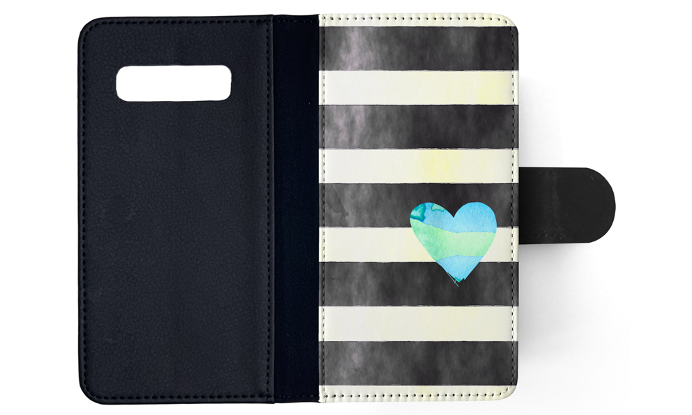 FLIP CASE FOR SAMSUNG GALAXY|STRIPES TEAL HEART PATTERN - Bild 84 von 120