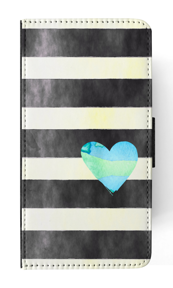 FLIP CASE FOR SAMSUNG GALAXY|STRIPES TEAL HEART PATTERN - Bild 87 von 120