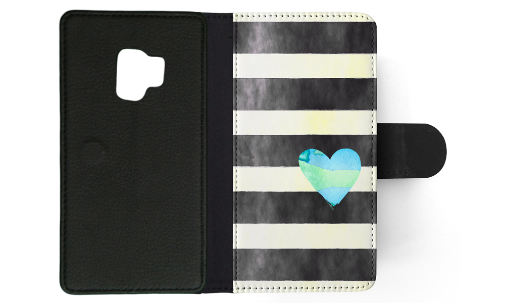 FLIP CASE FOR SAMSUNG GALAXY|STRIPES TEAL HEART PATTERN - Bild 99 von 120