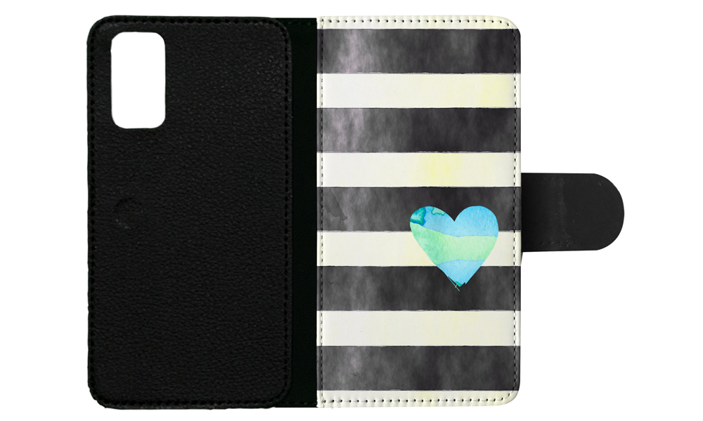 FLIP CASE FOR SAMSUNG GALAXY|STRIPES TEAL HEART PATTERN - Bild 79 von 120