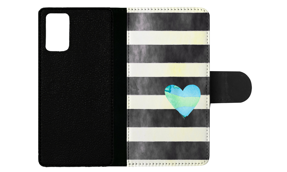 FLIP CASE FOR SAMSUNG GALAXY|STRIPES TEAL HEART PATTERN - Bild 74 von 120